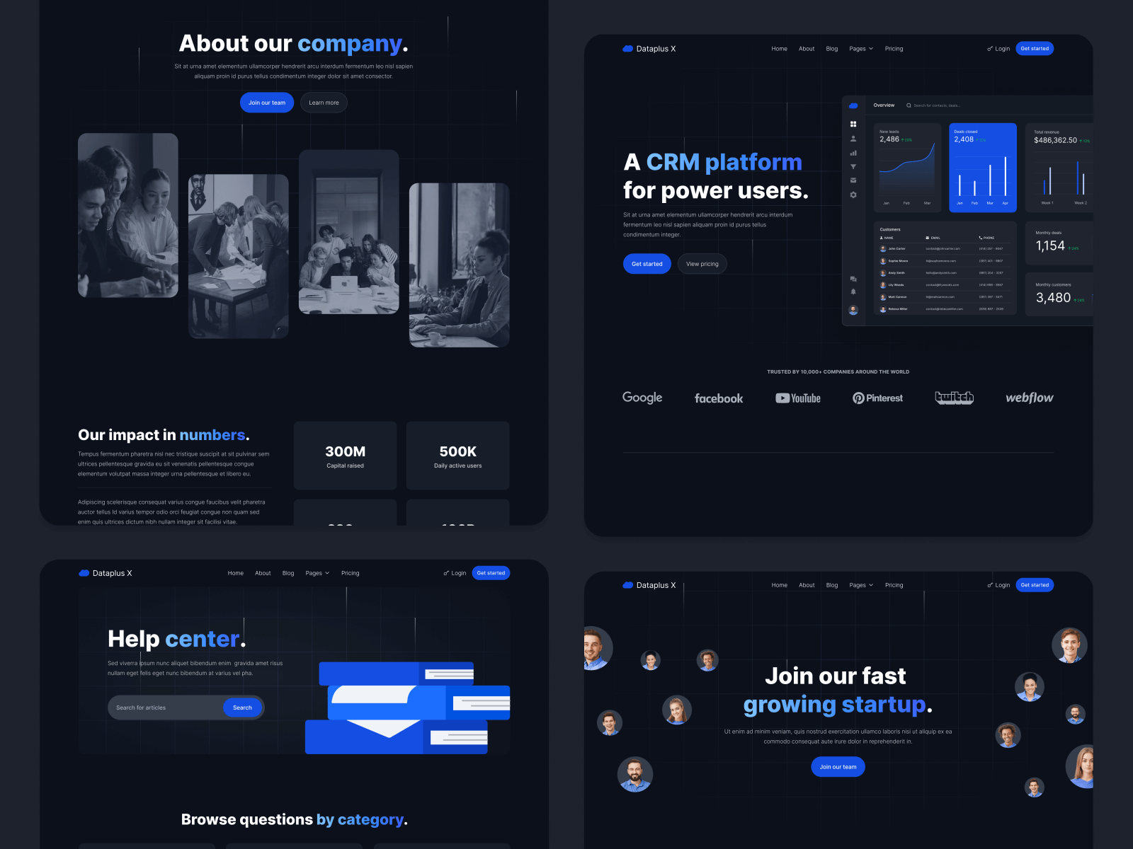 Plantilla de SaaS Modo Noche para Webflow