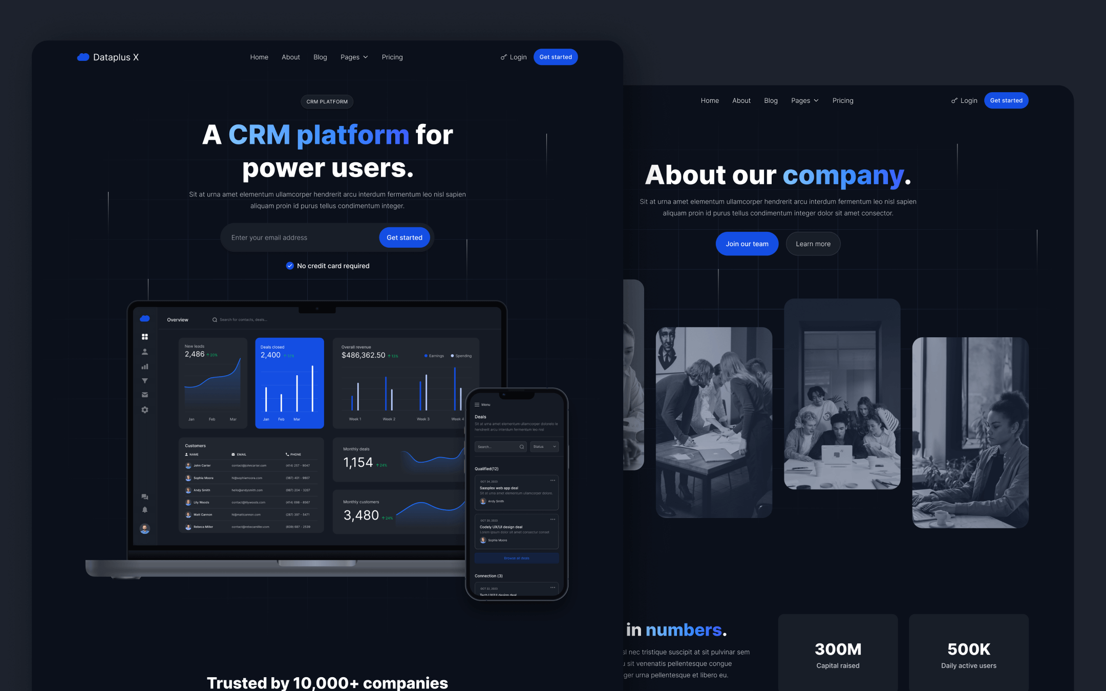 Dataplus X Template para Webflow