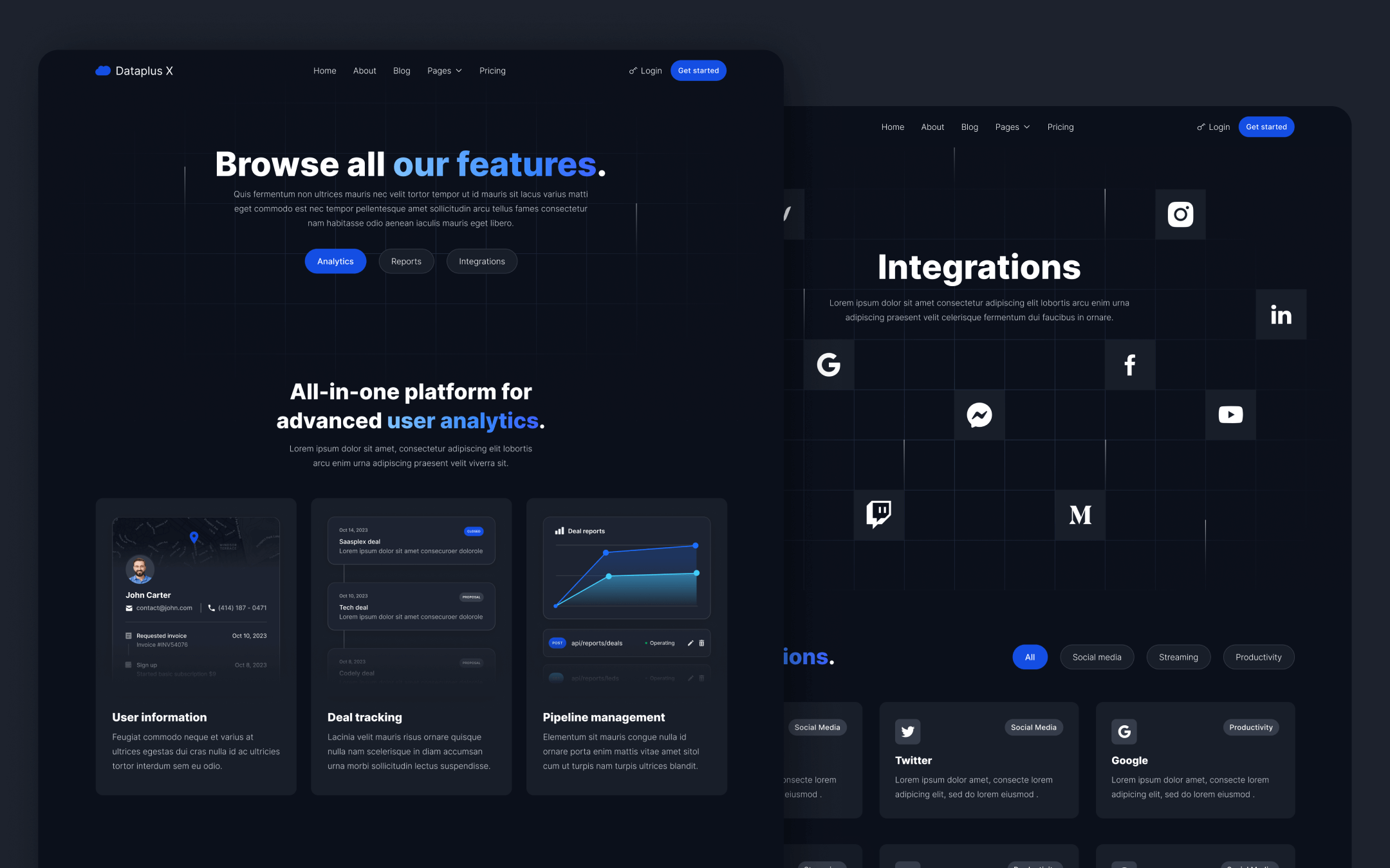 Dataplus X Template para Webflow