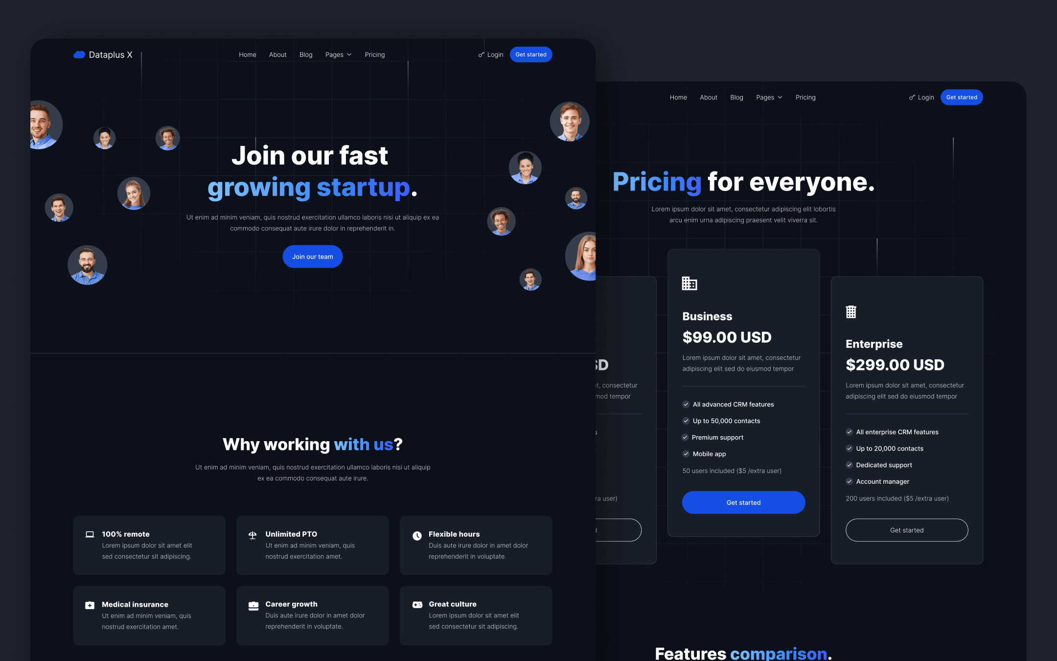 Dataplus X Template para Webflow