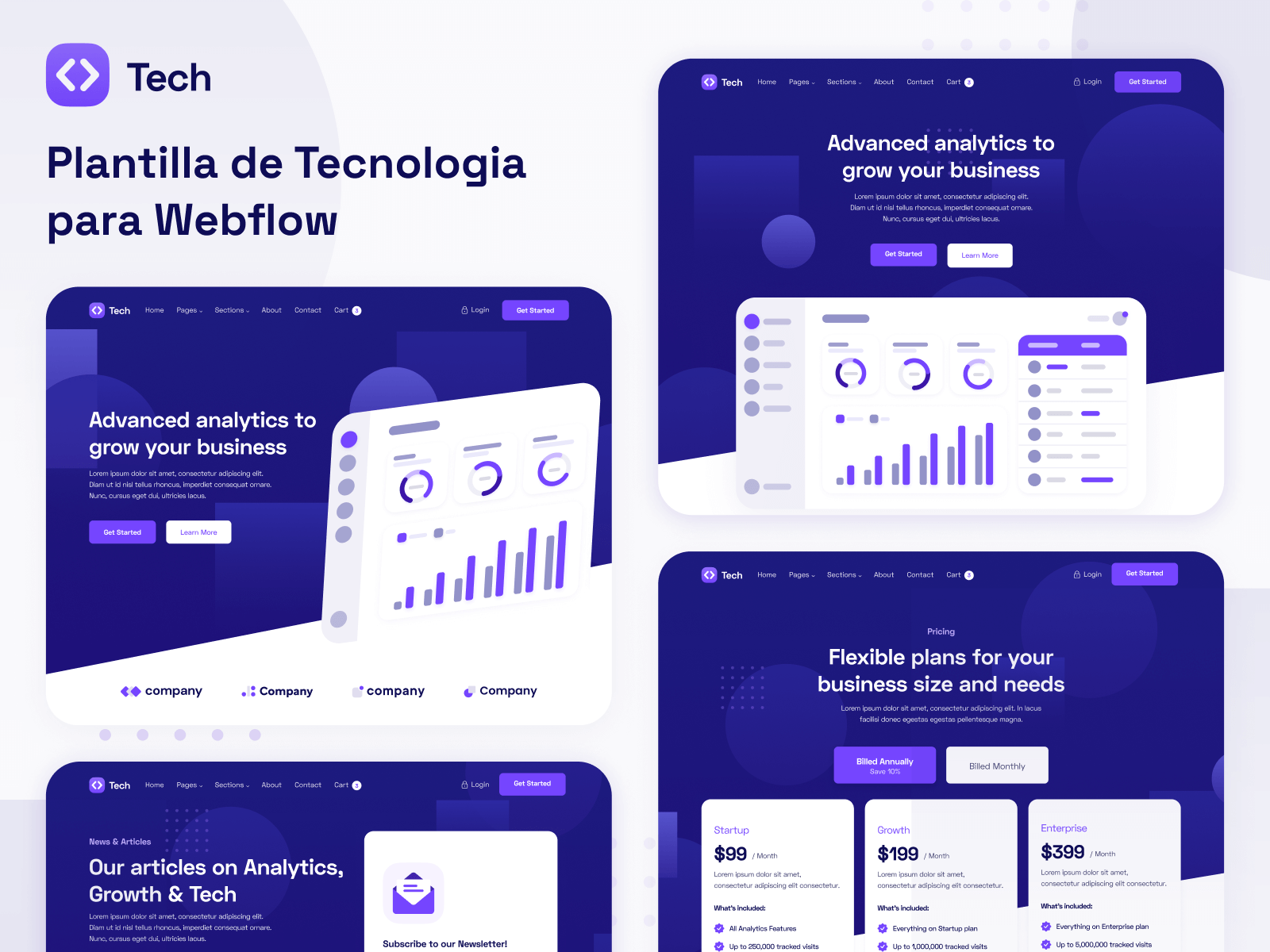 Plantilla de Tecnología para Webflow