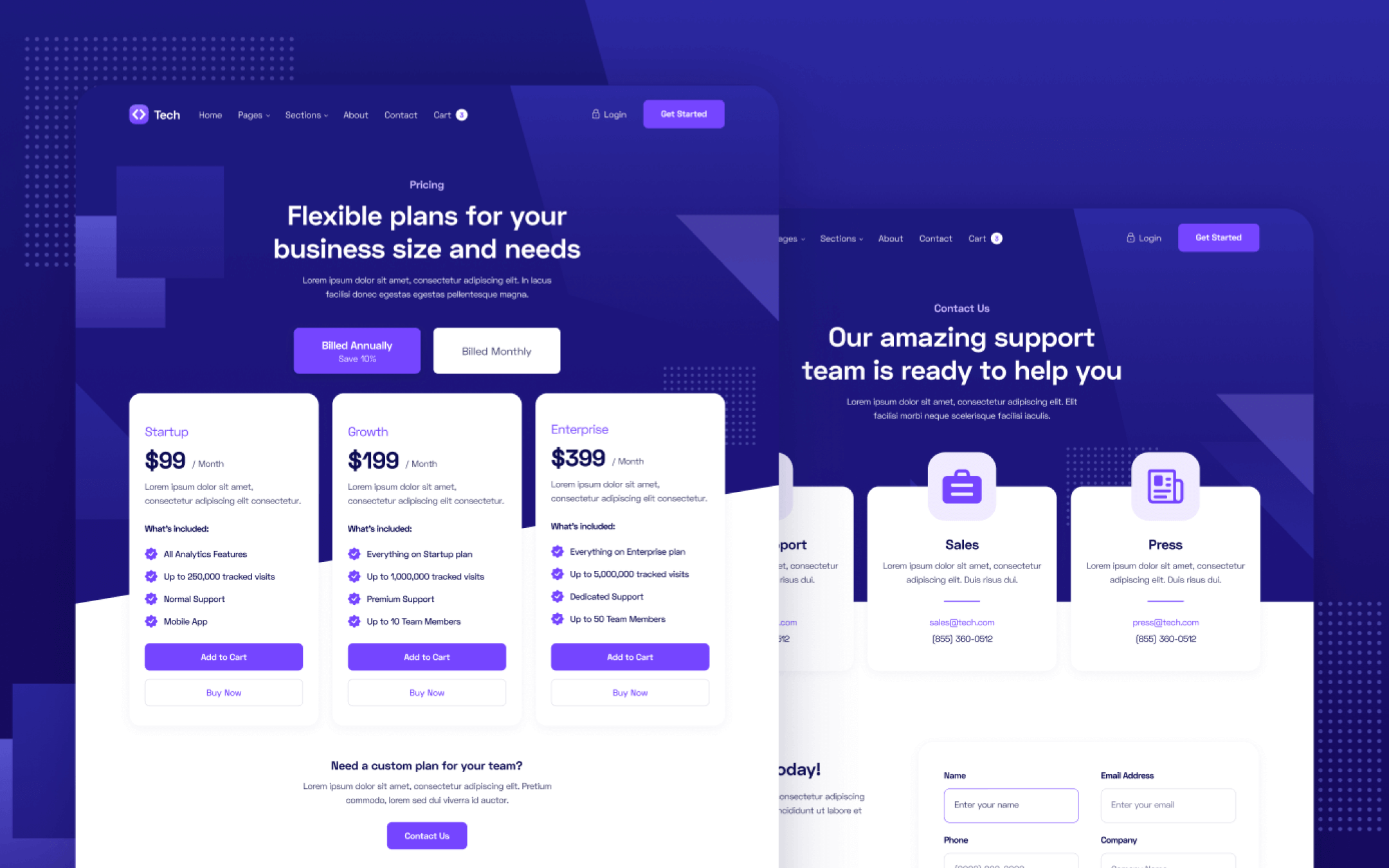 Tech Template para Webflow