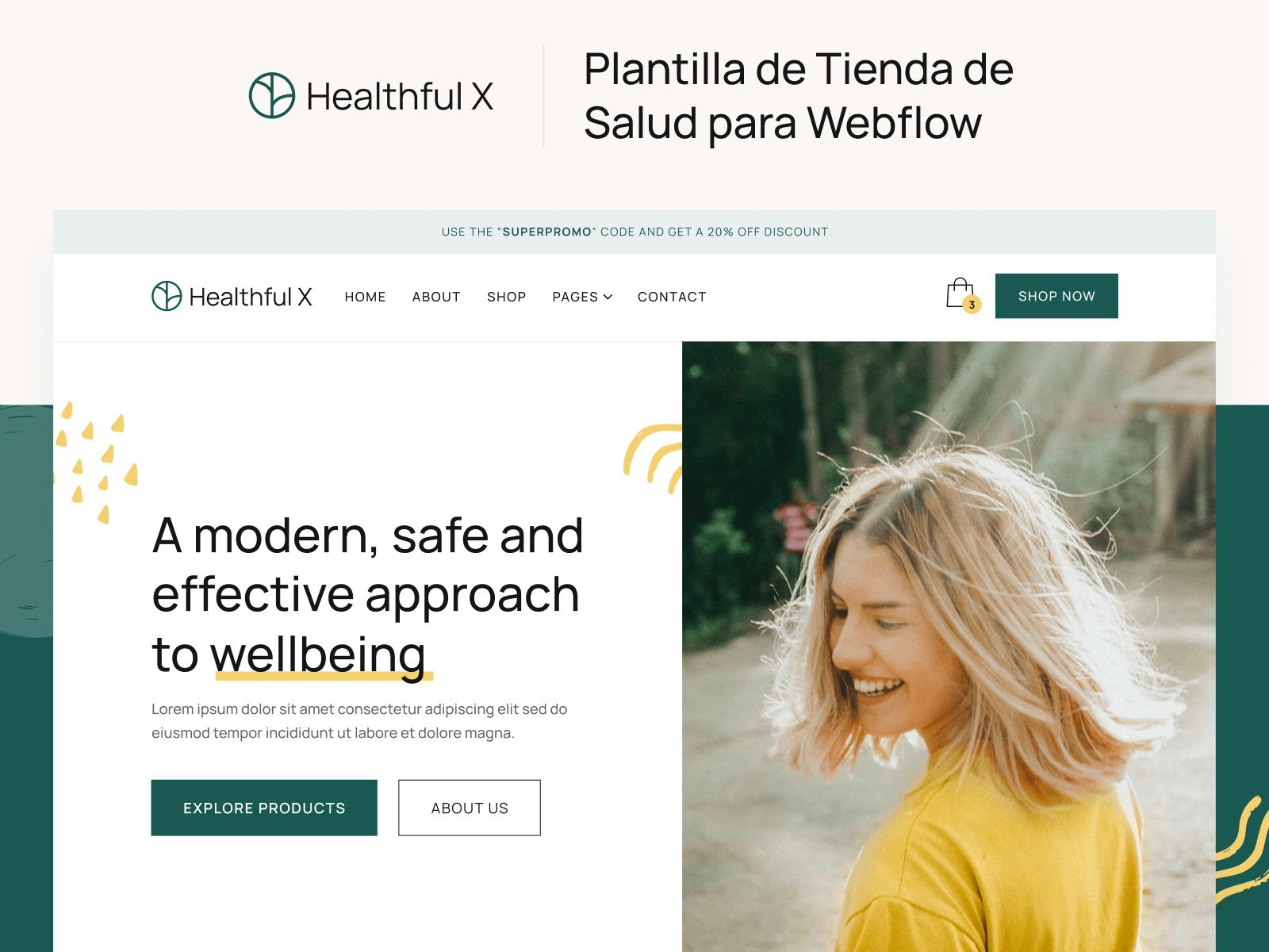 Plantilla de Tienda de Salud para Webflow