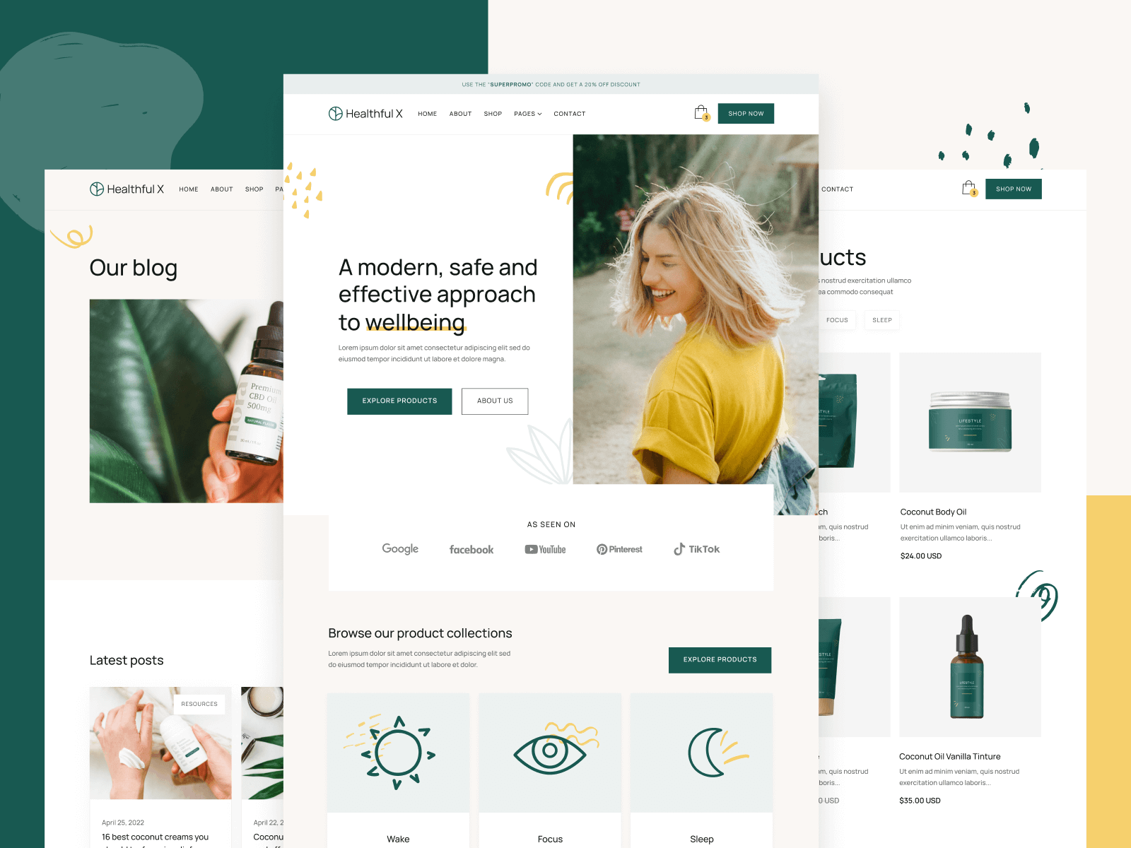 Plantilla de Tienda de Bienestar para Webflow