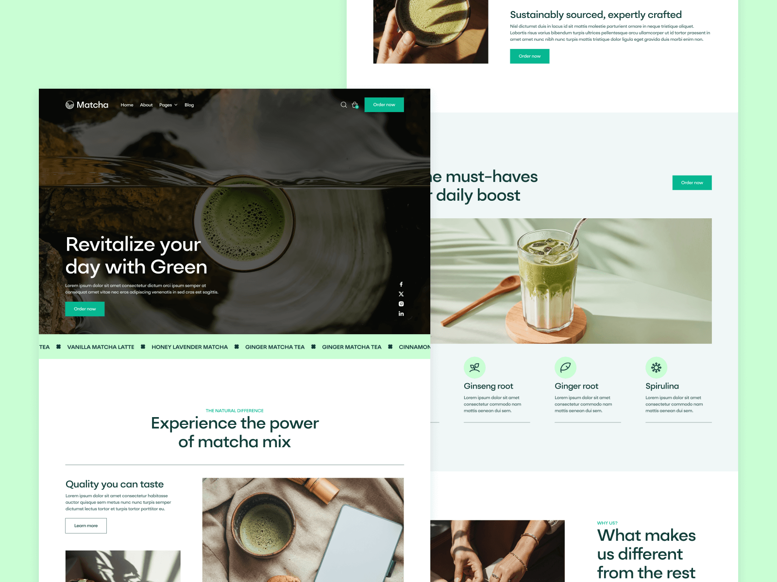 Template de Comercio de Té para Webflow