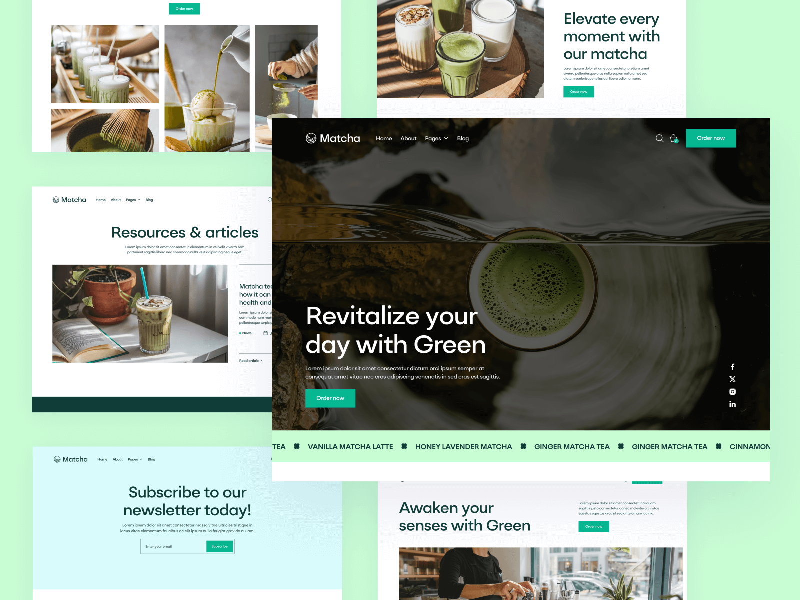 Plantilla de Comercio de Té para Sitio Web en Webflow