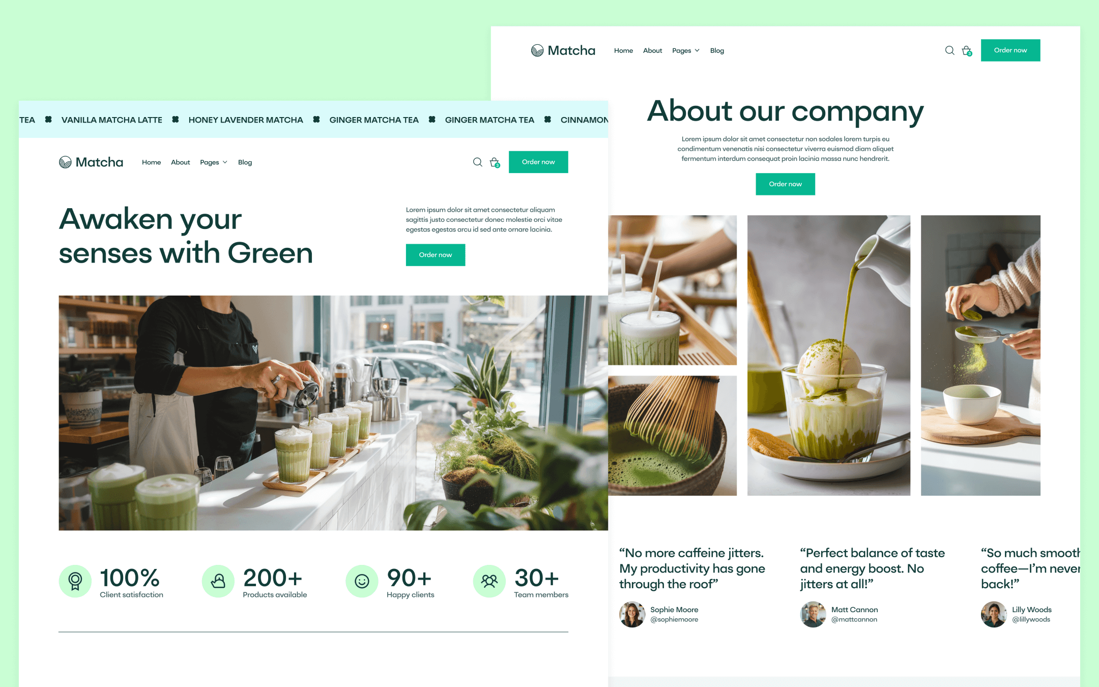 Matcha Template para Webflow