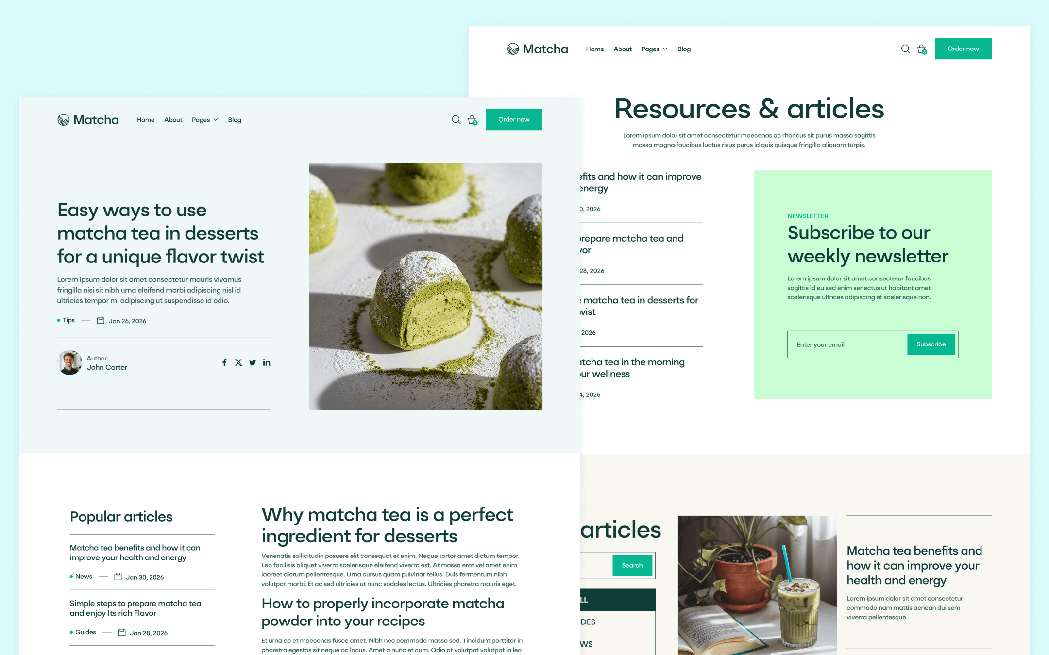 Matcha Template para Webflow