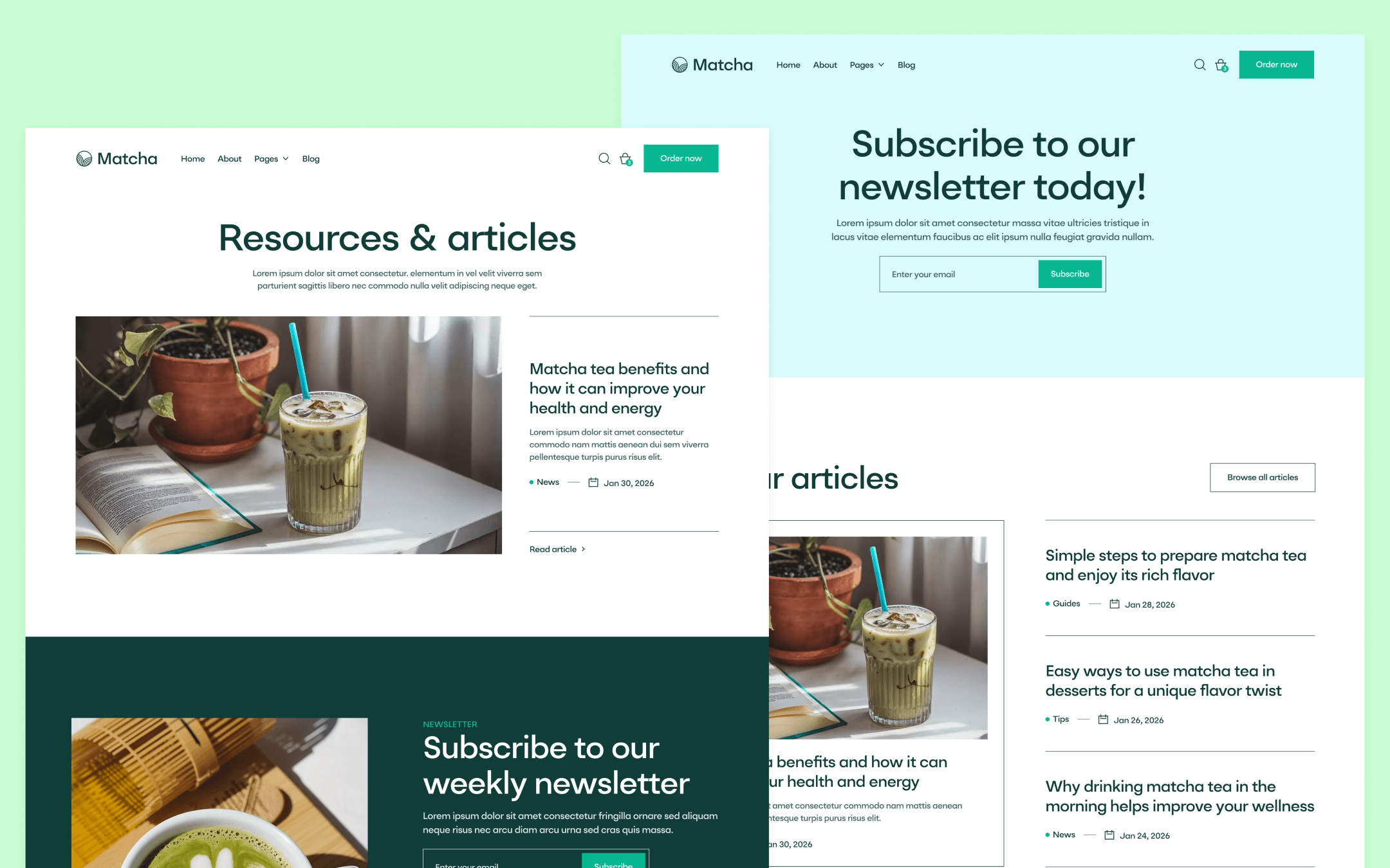 Matcha Template para Webflow