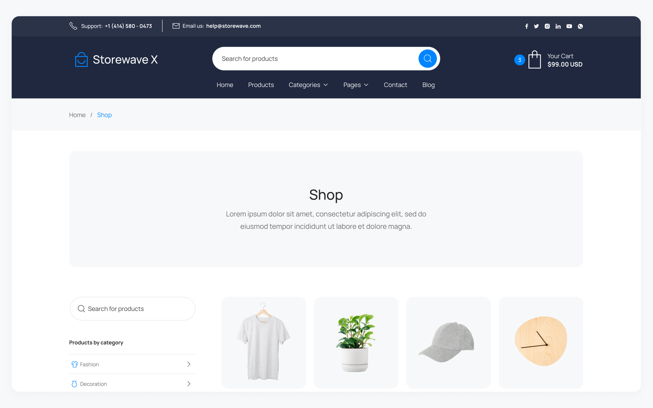 Storewave X Template para Webflow