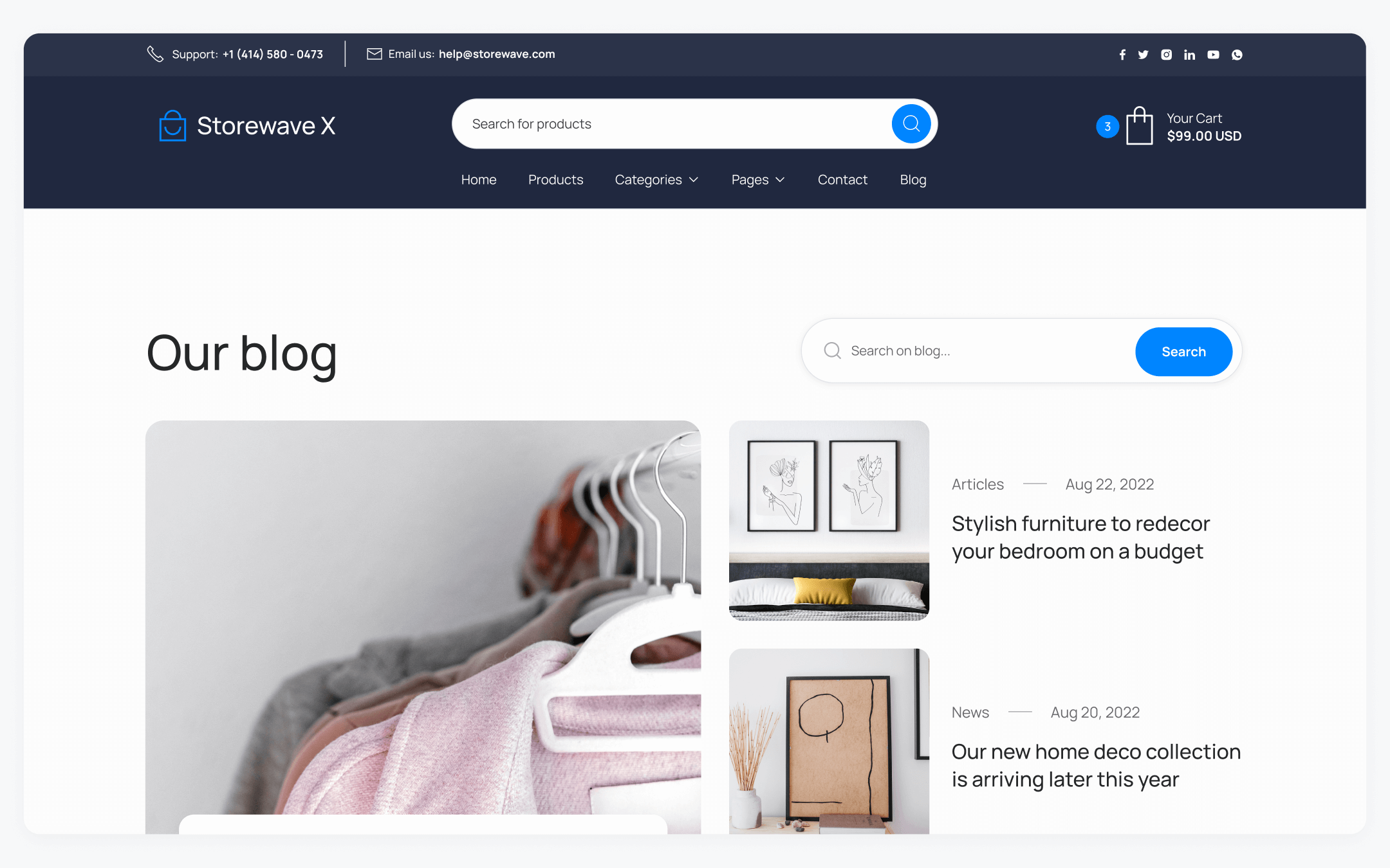 Storewave X Template para Webflow