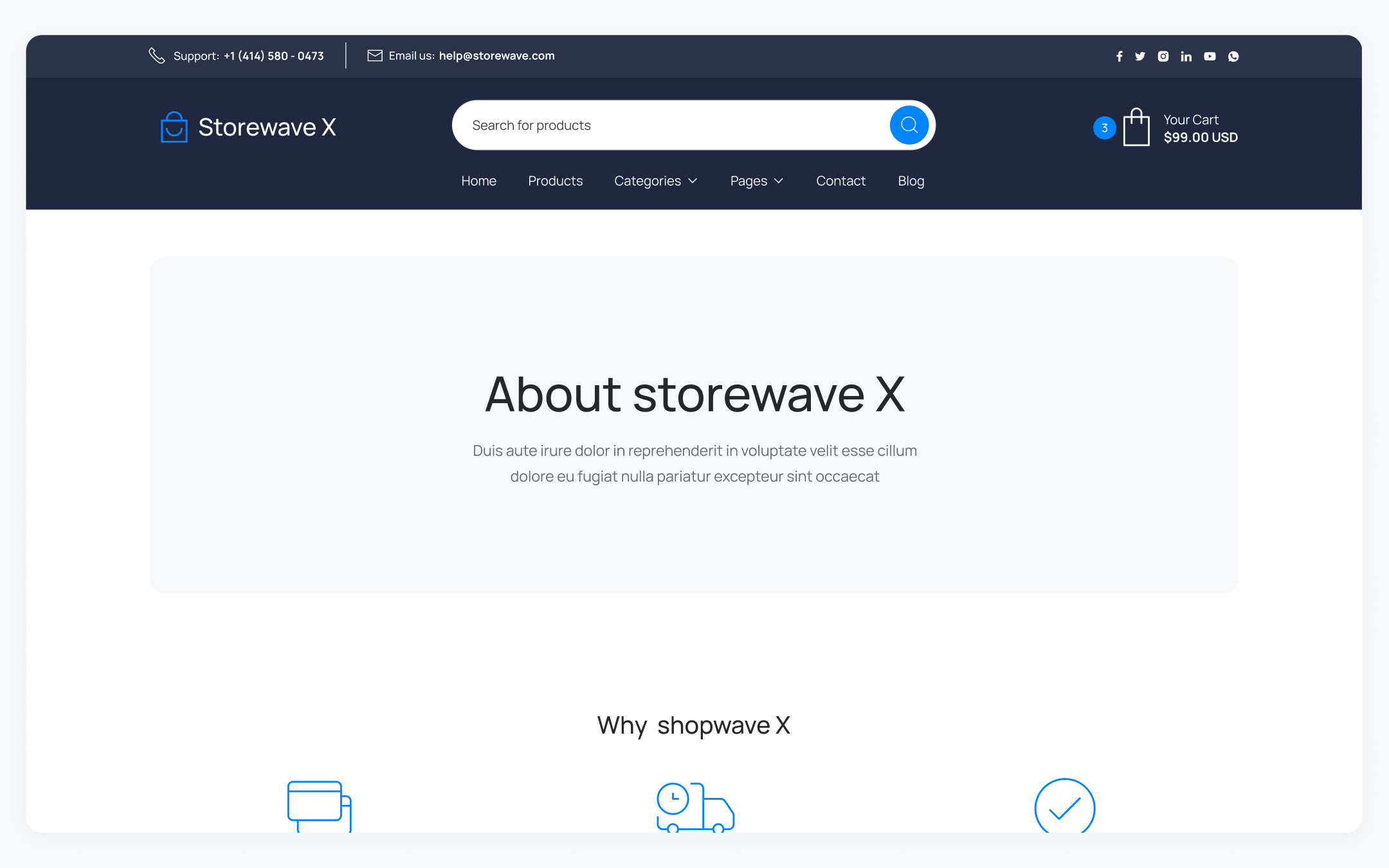 Storewave X Template para Webflow