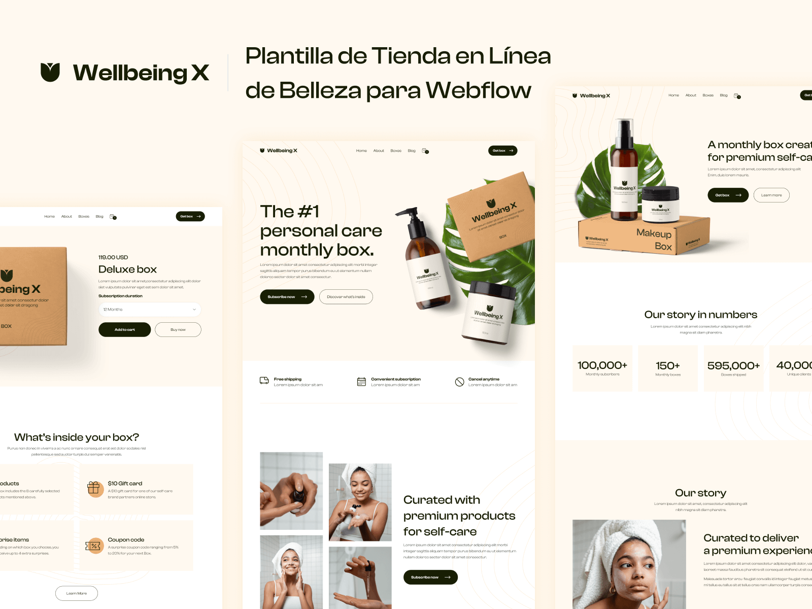 Plantilla de Tienda en Línea de Belleza para Webflow