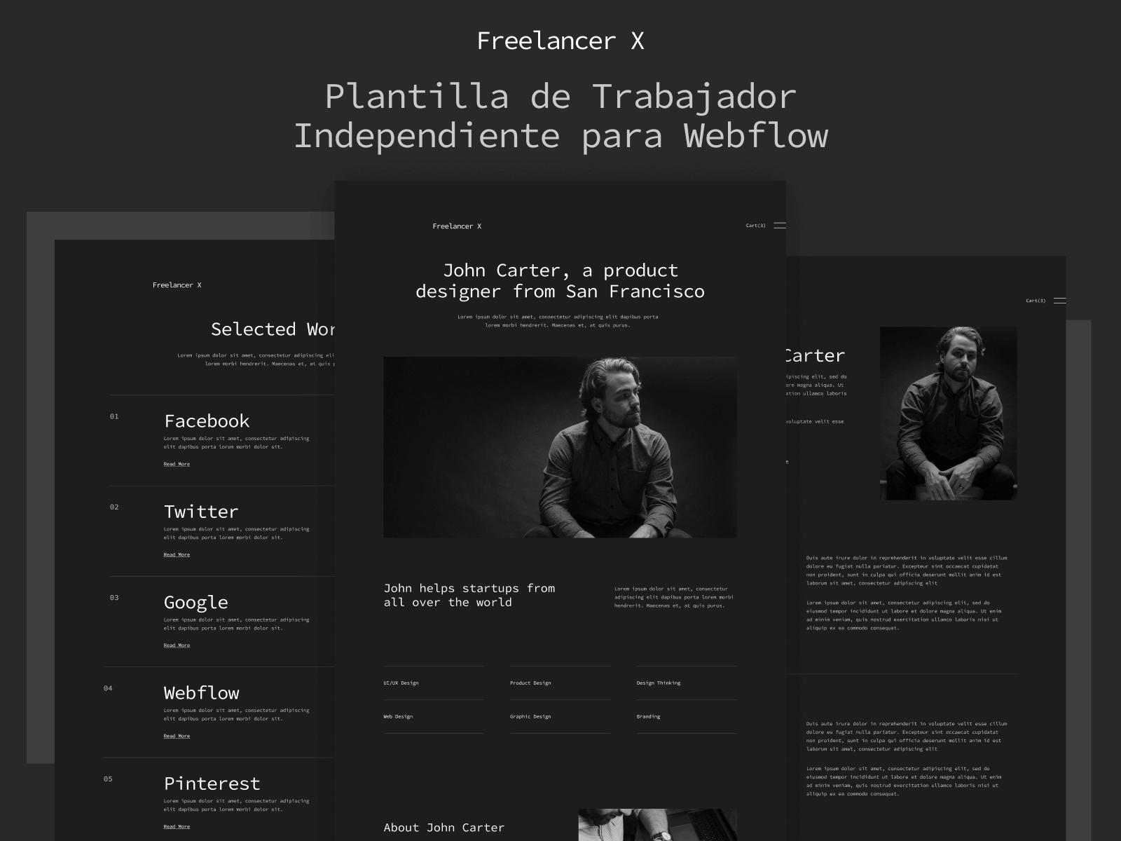 Plantilla de Trabajador Independiente para Webflow