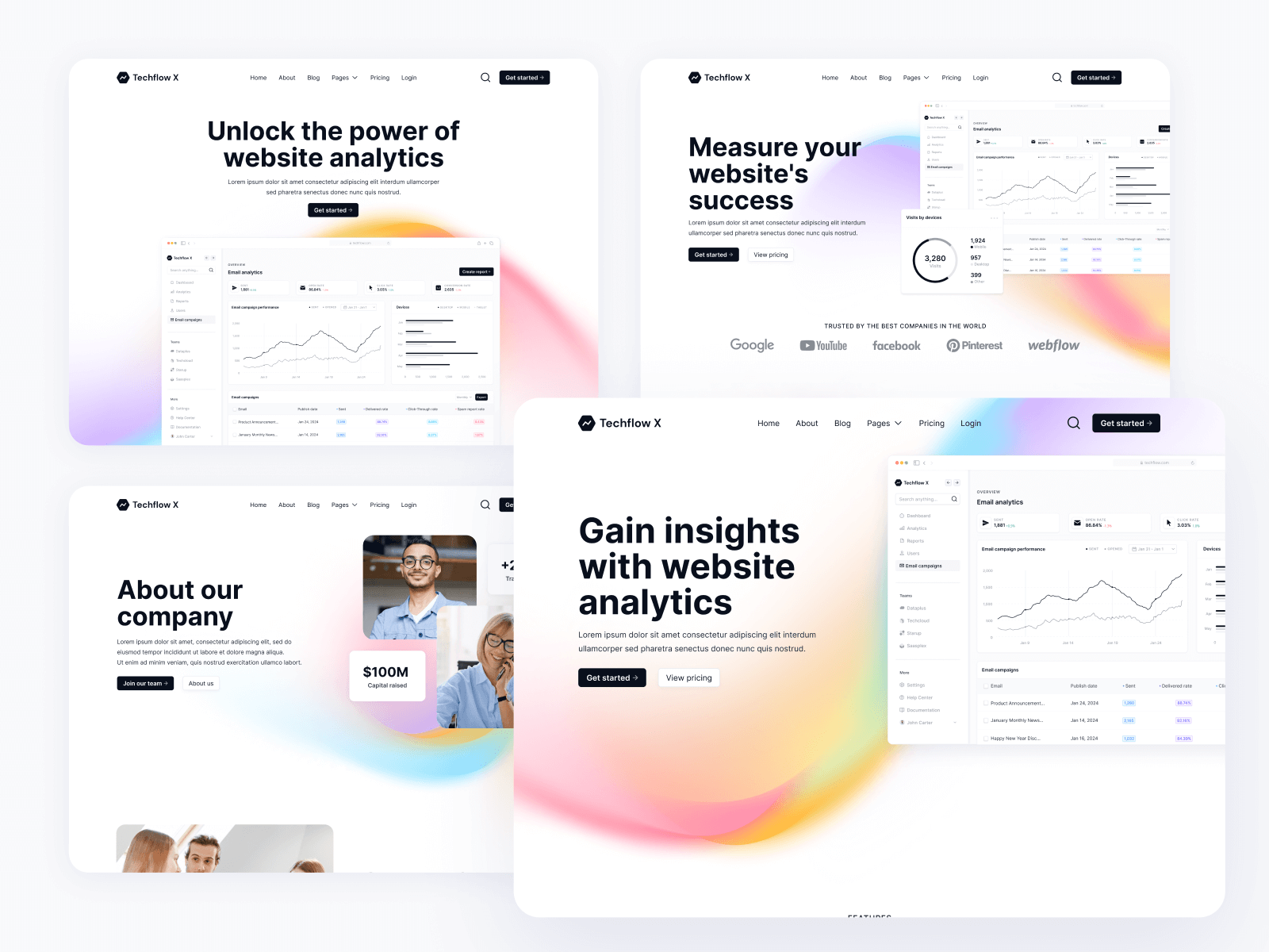 Plantilla para Webflow de UI Kit de Technología