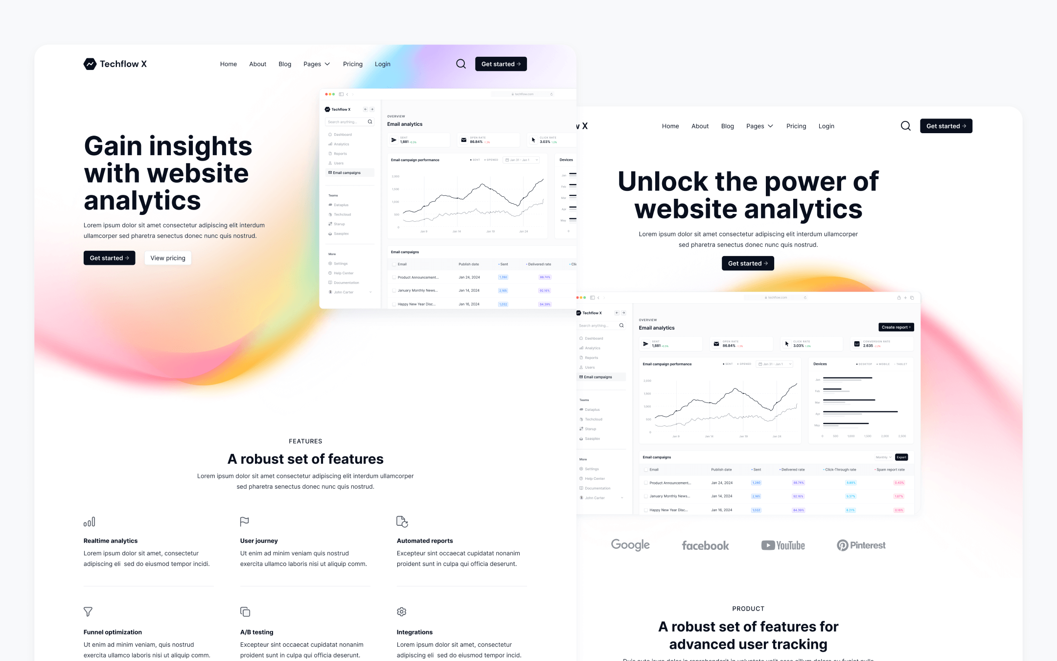 Plantilla de UI Kit de Technología para Webflow