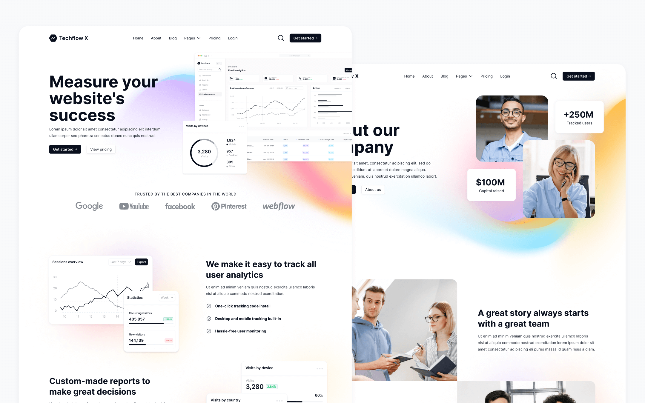 TechFlow X Template para Webflow