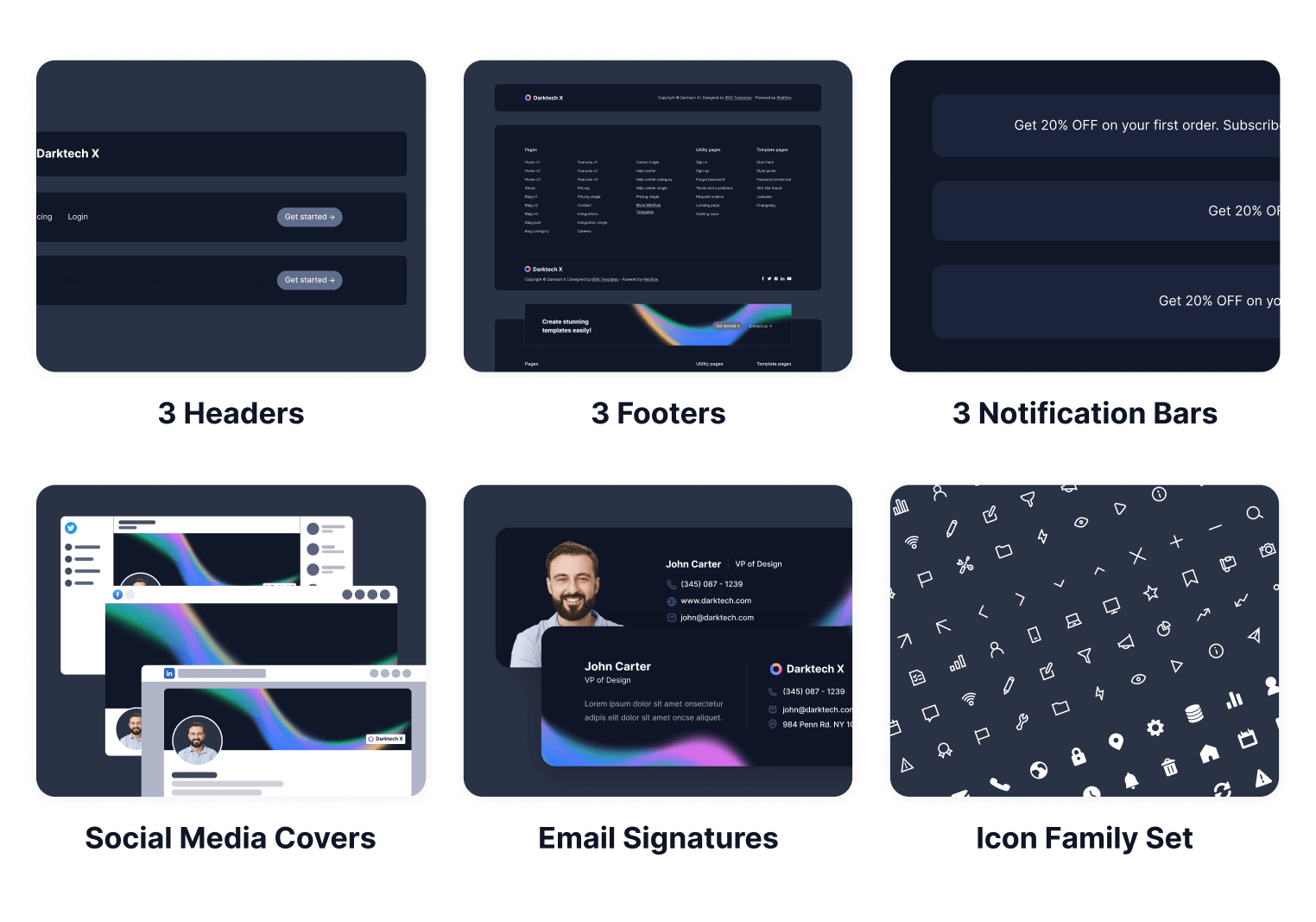 Darktech X - Multi-Layout Tech Dark Mode Webflow Template
