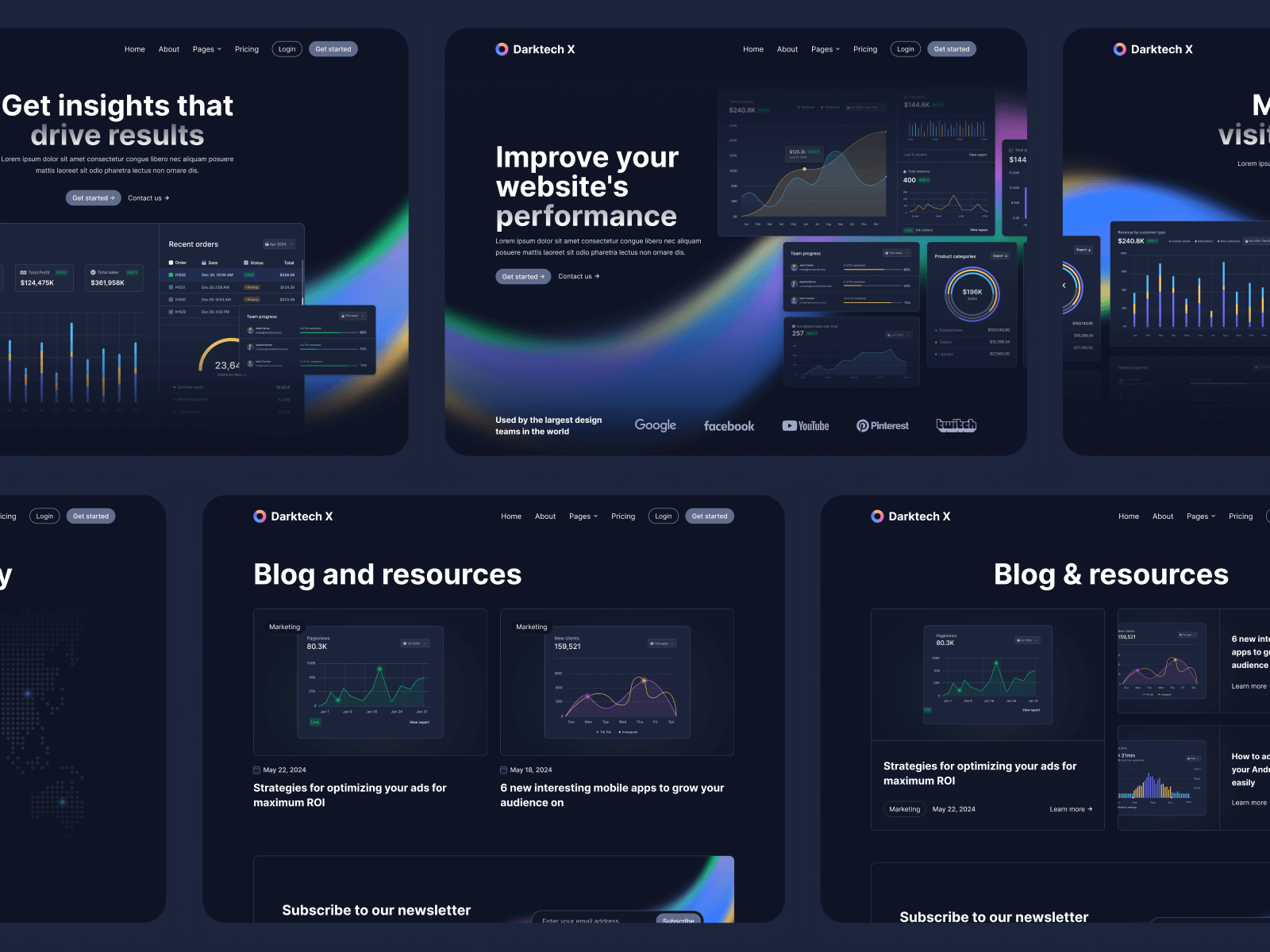 Plantilla de Startup Modo Oscuro para Webflow