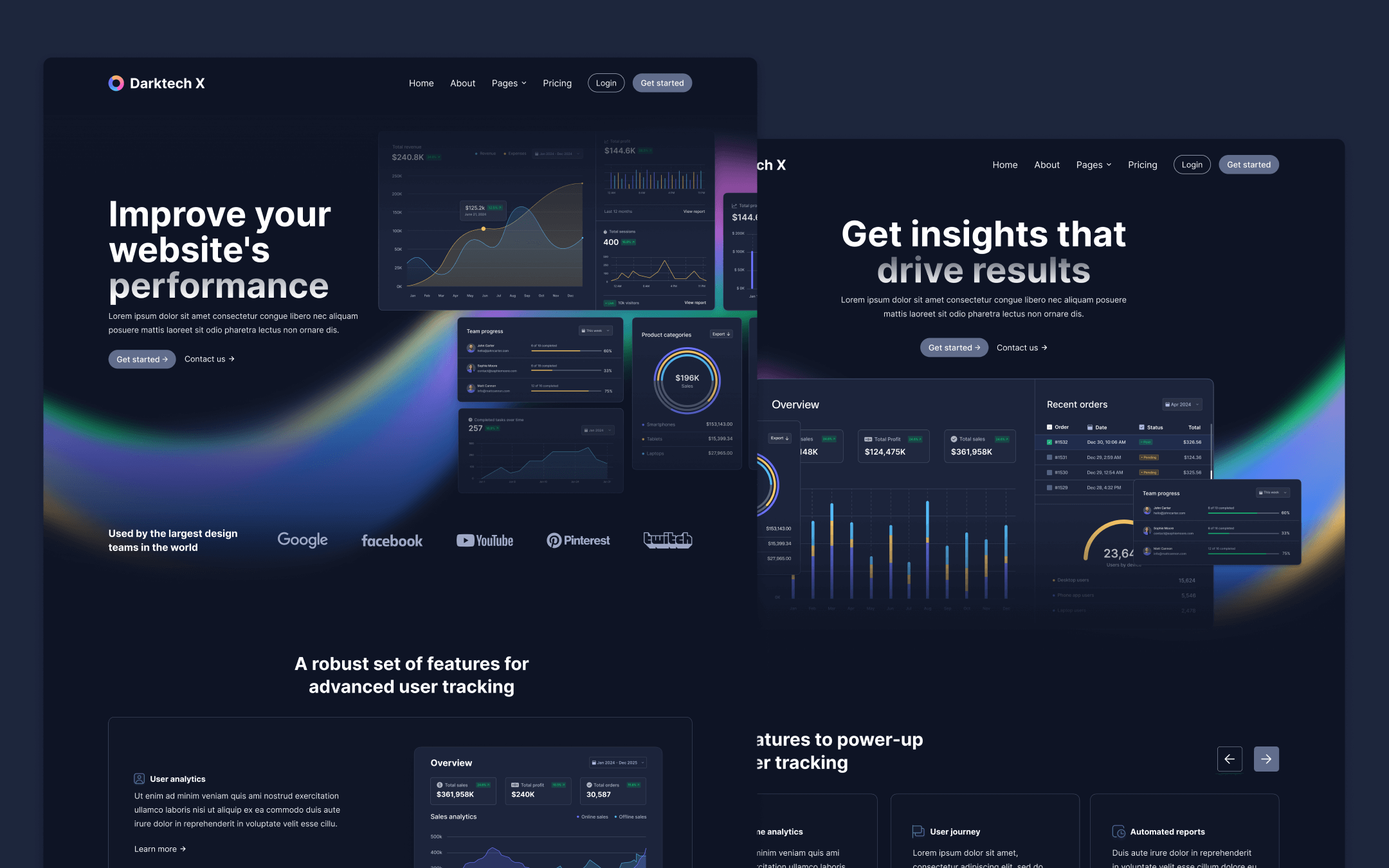 Plantilla de UI Kit Modo Oscuro para Webflow