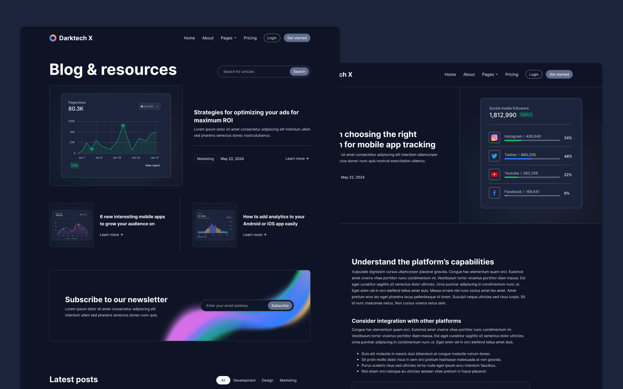 Darktech X Template para Webflow