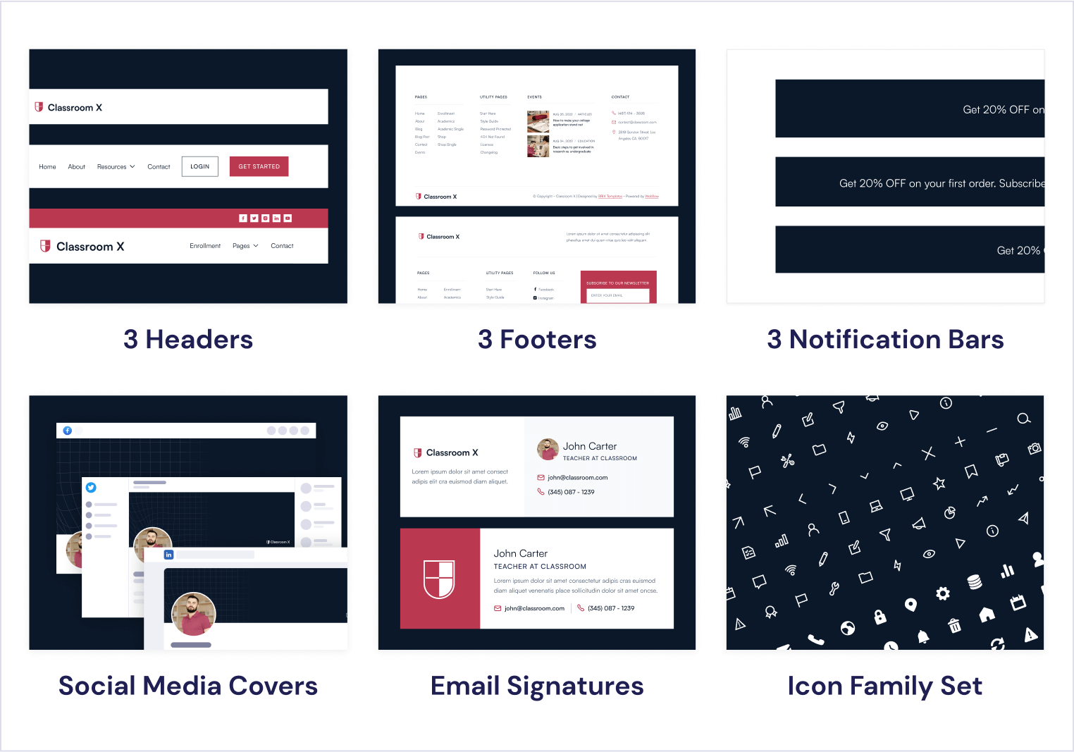 Classroom X - University Webflow Template Benefits