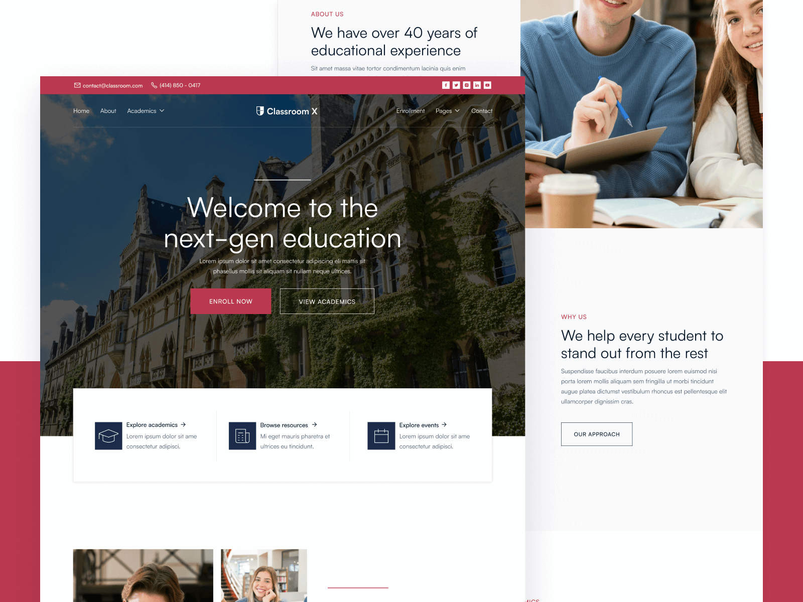 Template de Escuela para Webflow