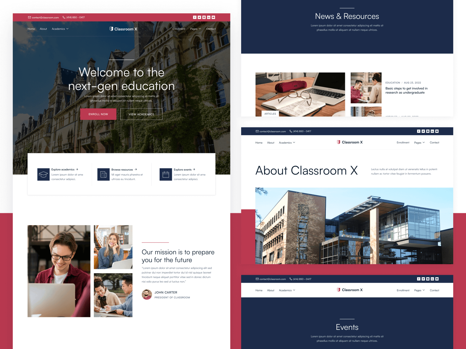 Plantilla de Escuela para Webflow