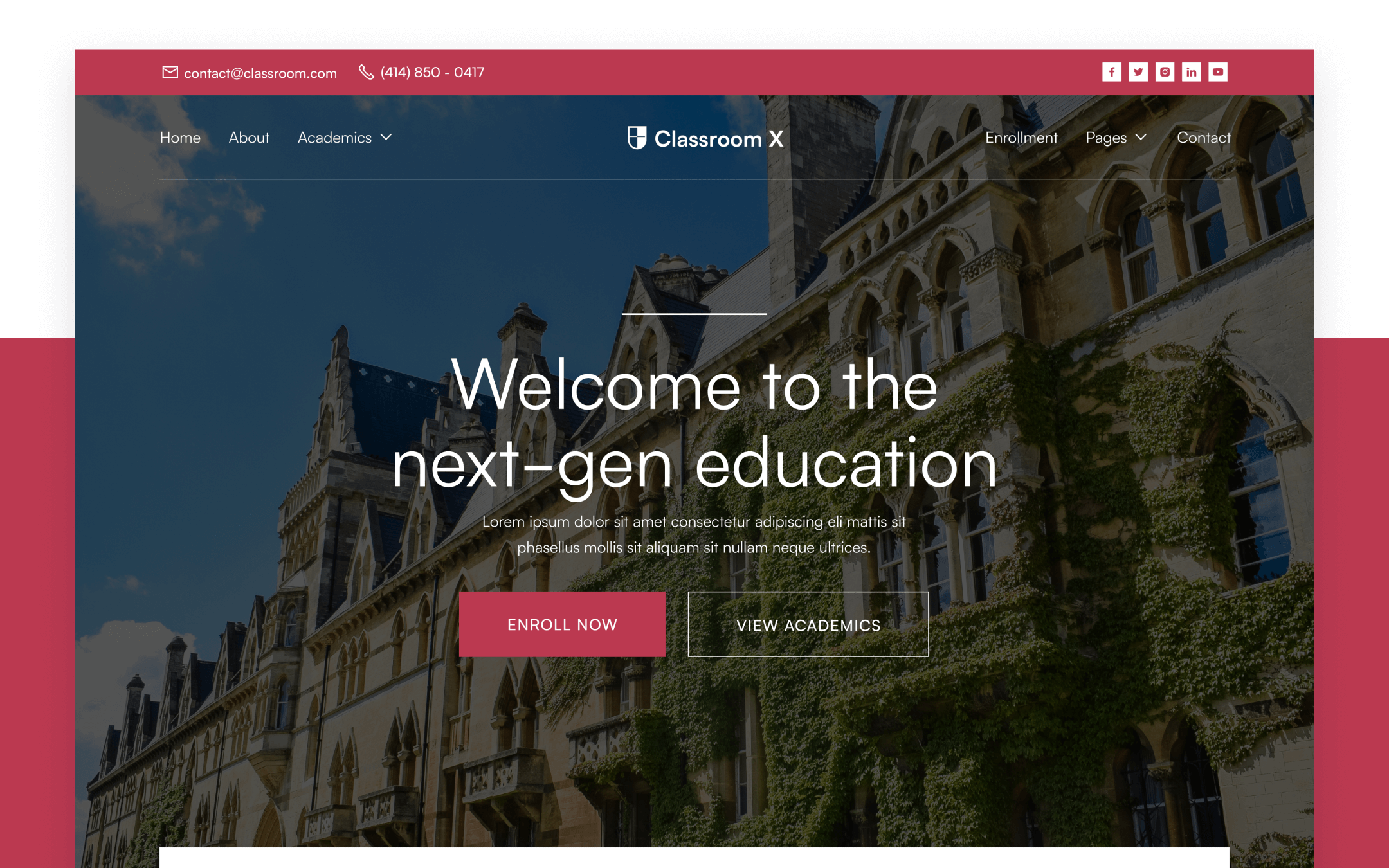Plantilla de Universidad para Webflow
