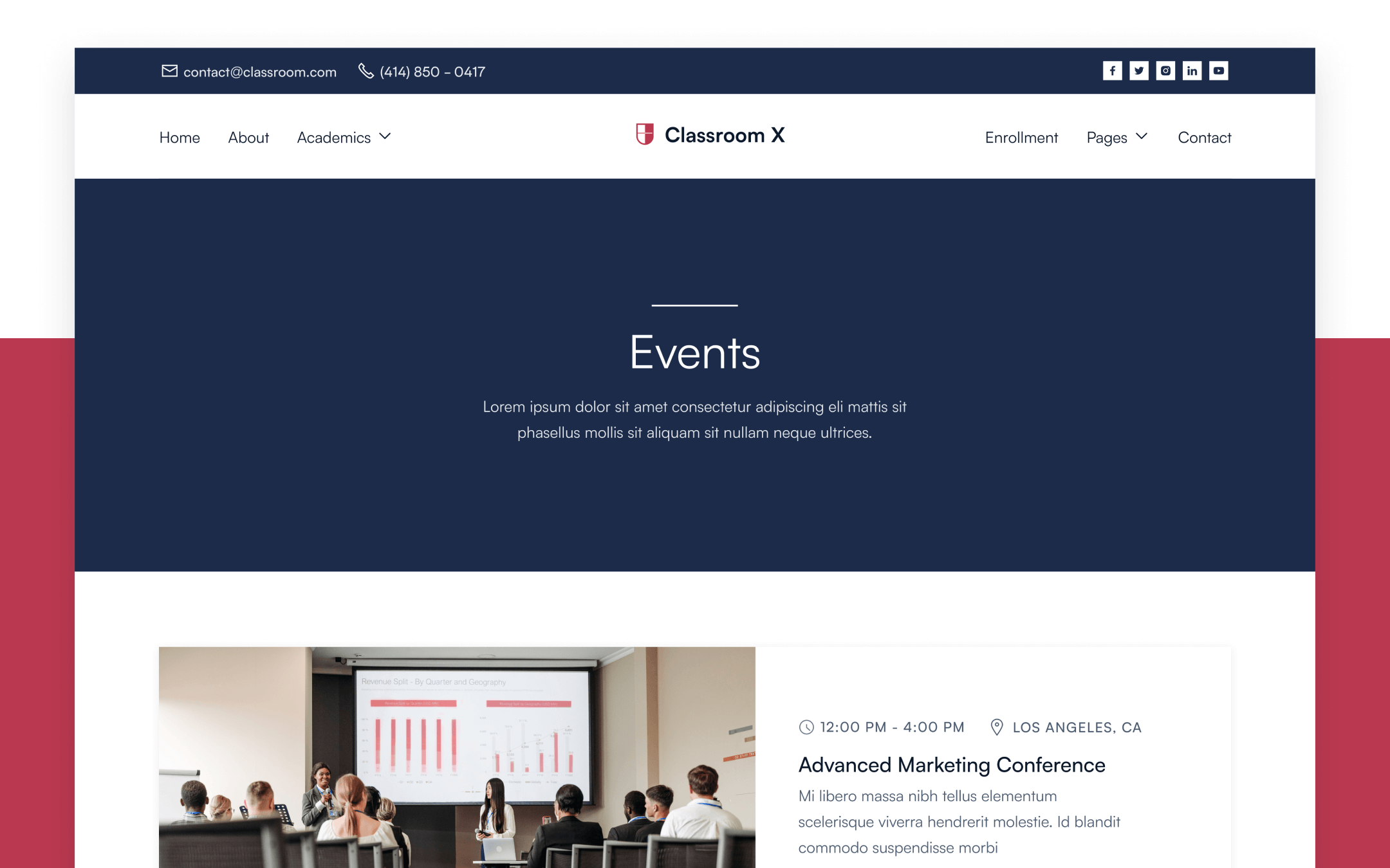 Classrooom X Template para Webflow
