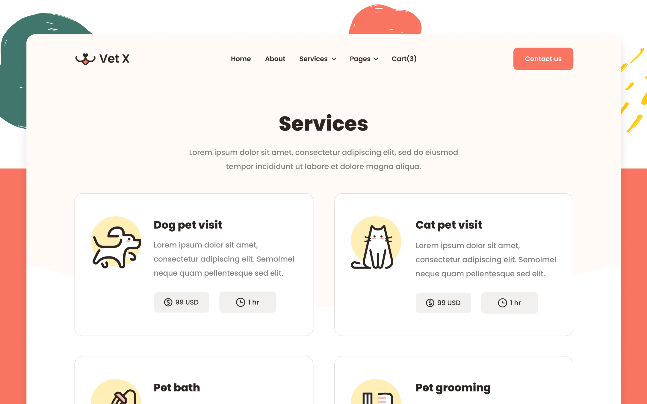 Vet X Template para Webflow