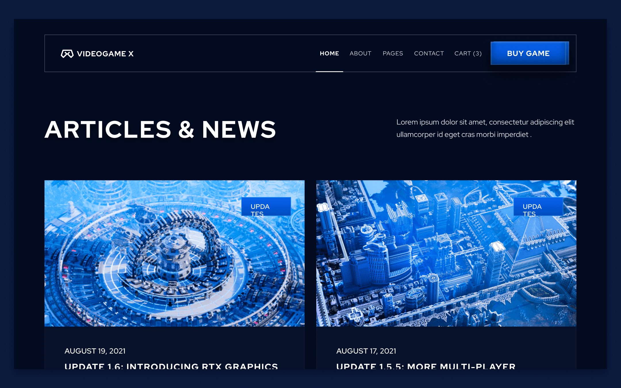 Videogame X Template para Webflow