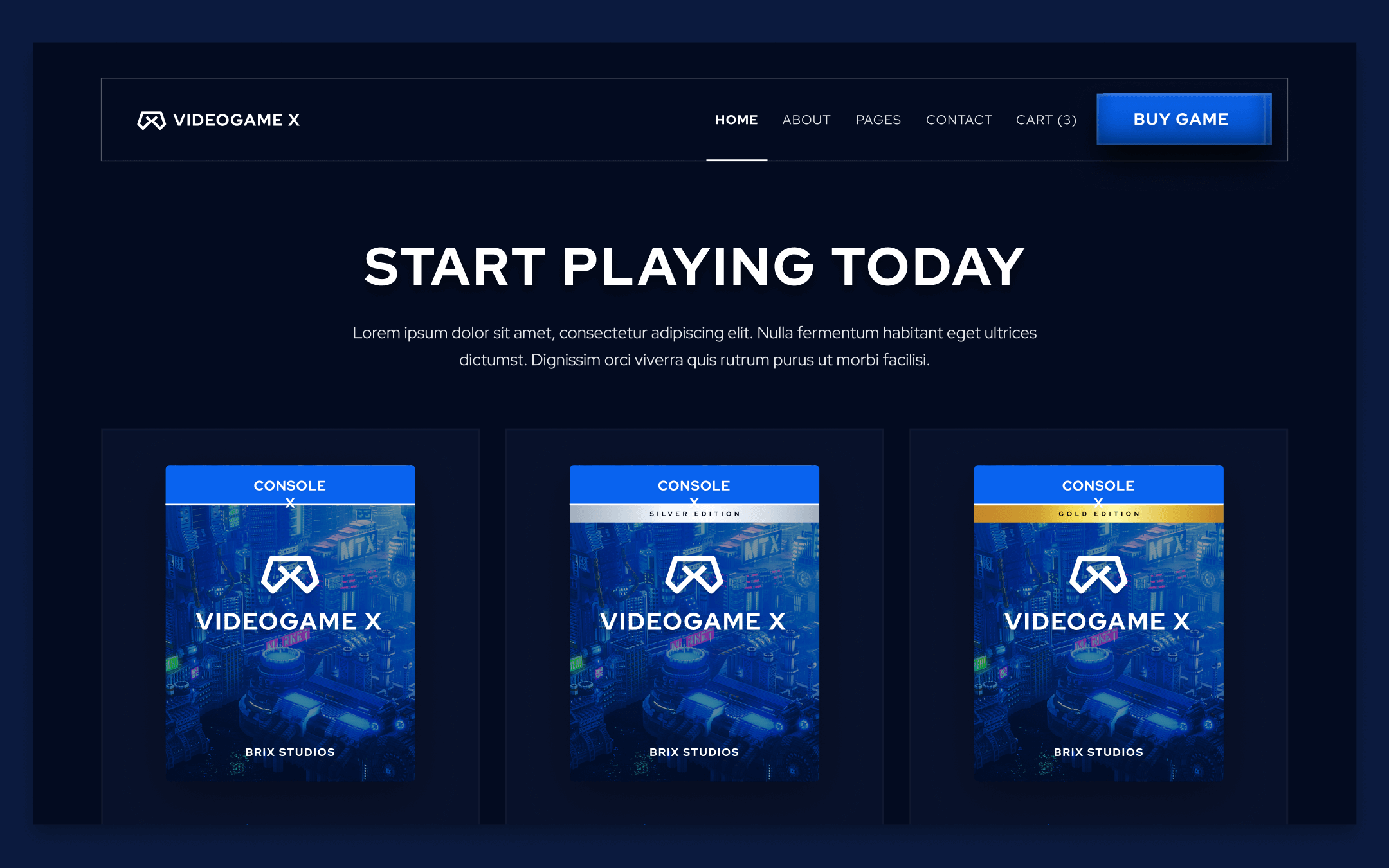 Videogame X Template para Webflow