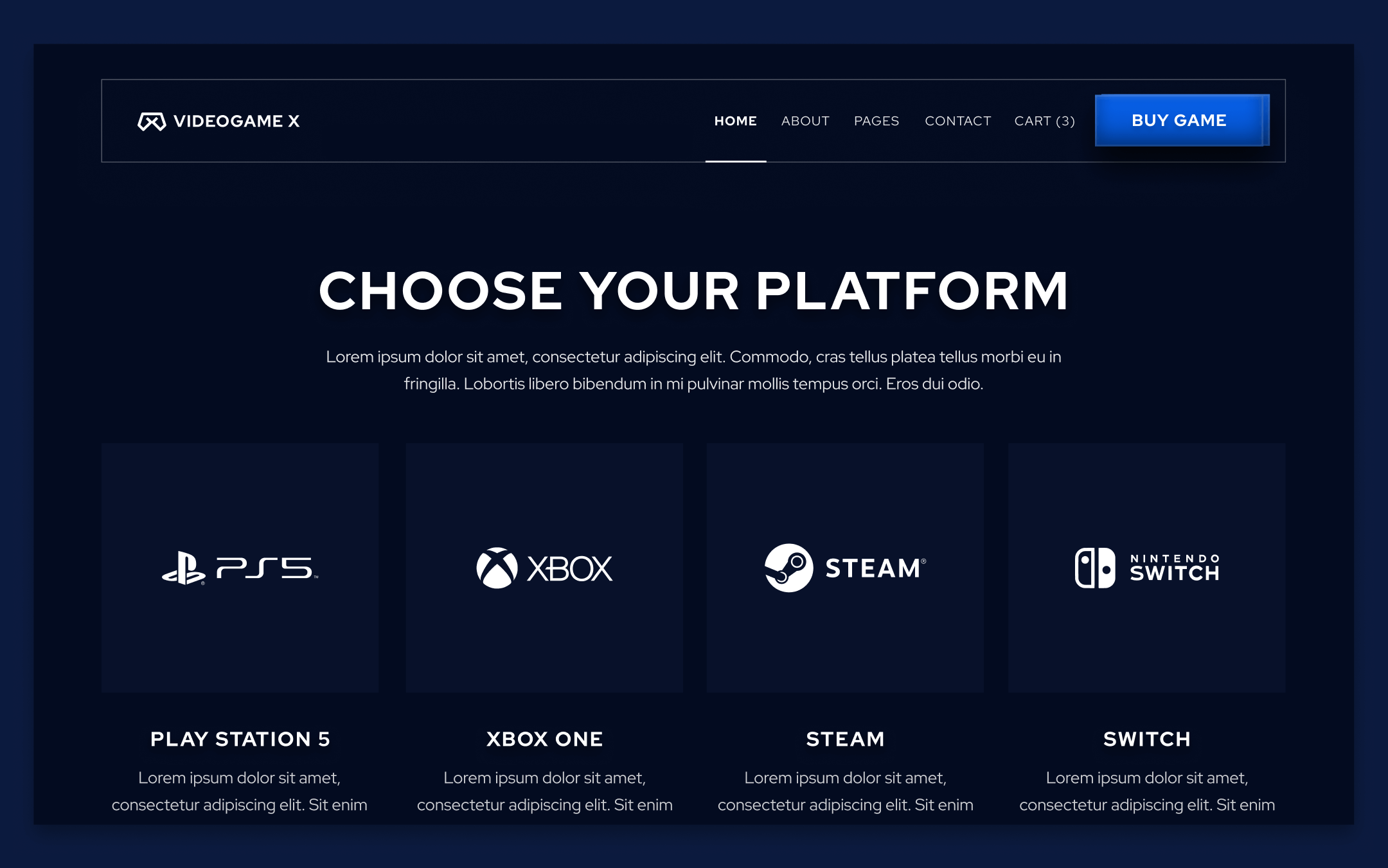 Videogame X Template para Webflow