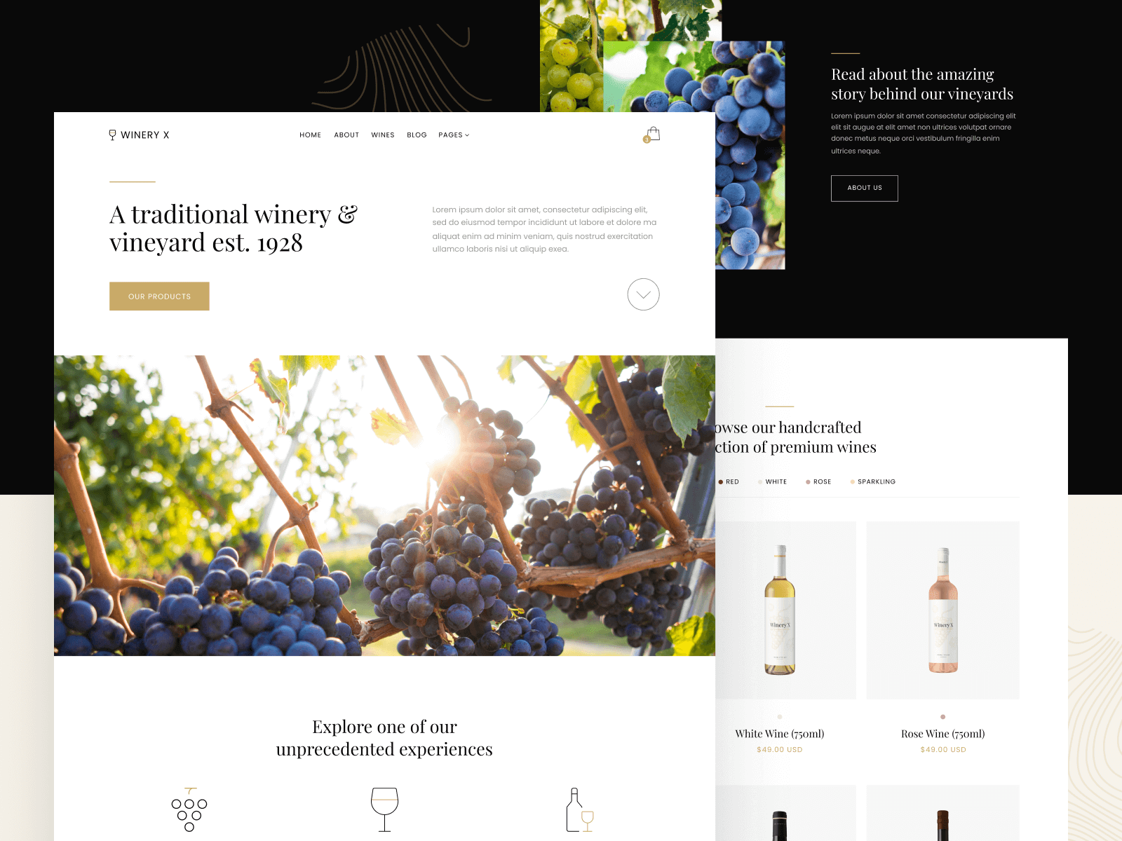 Template de Tienda de Vinos para Webflow