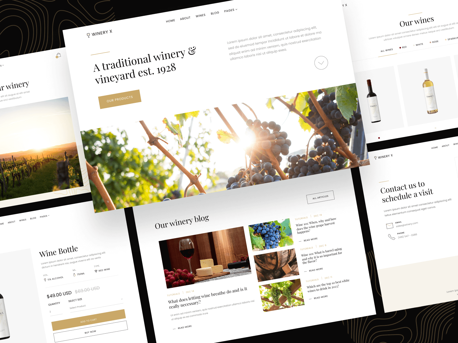 Plantilla para Webflow de Viñedo