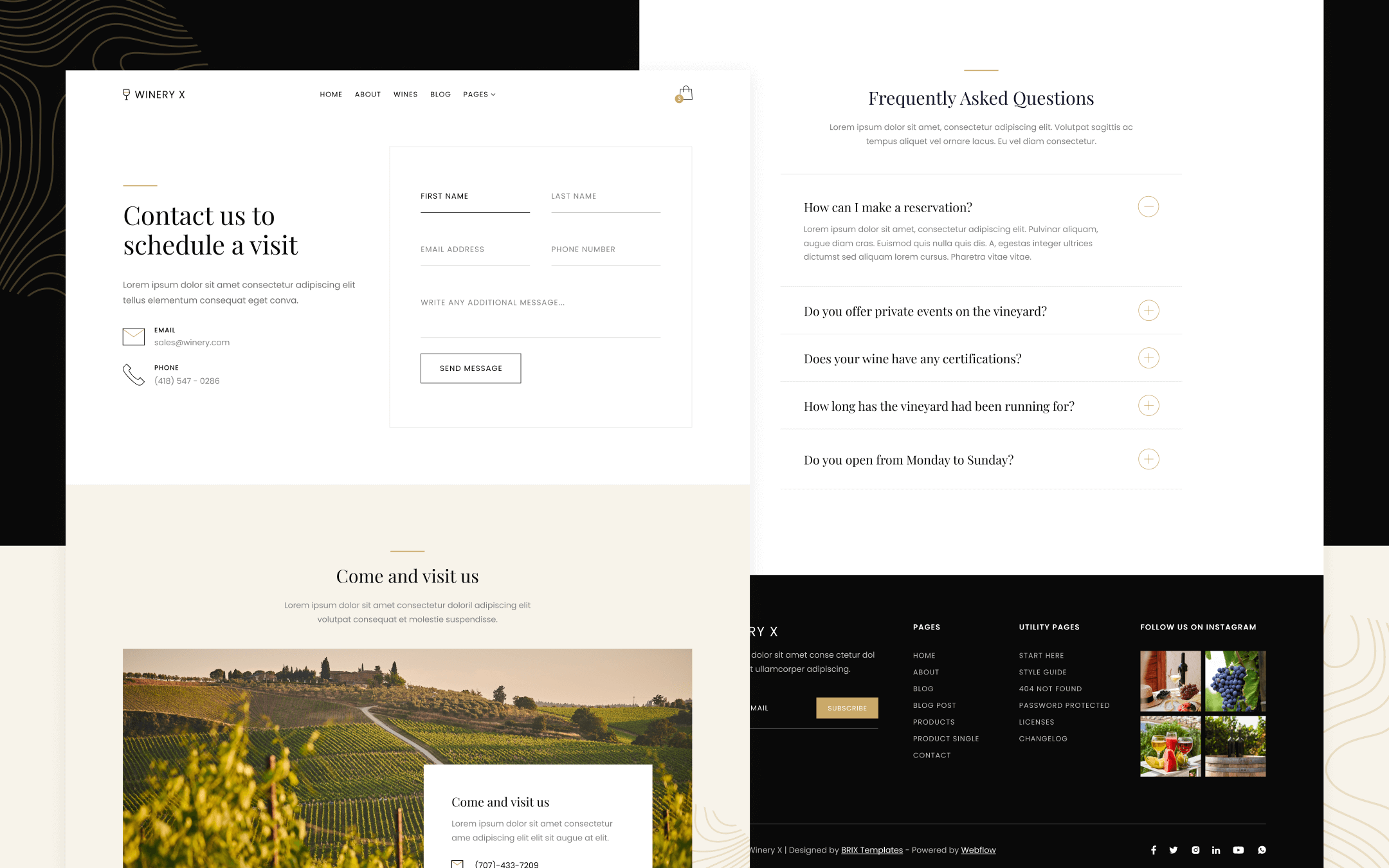 Winery X Template para Webflow