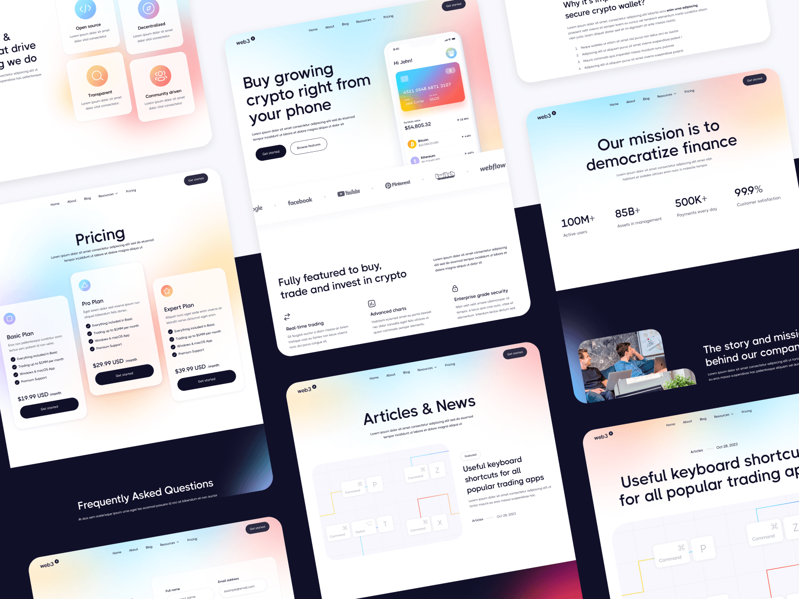 Plantilla para Webflow de Web3