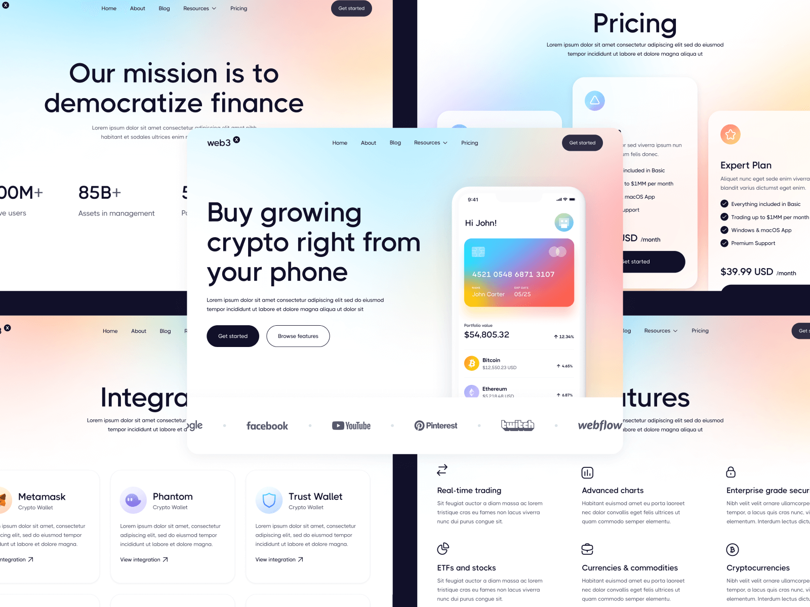 Plantilla de Cryptomonedas para Webflow
