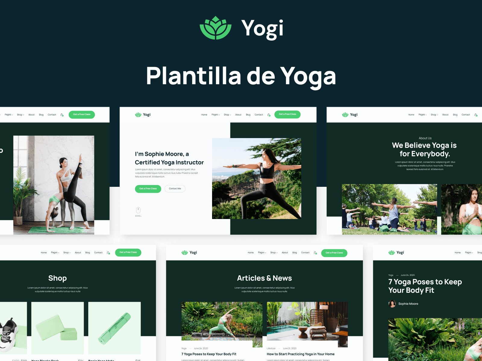 Plantilla de Yoga para Webflow