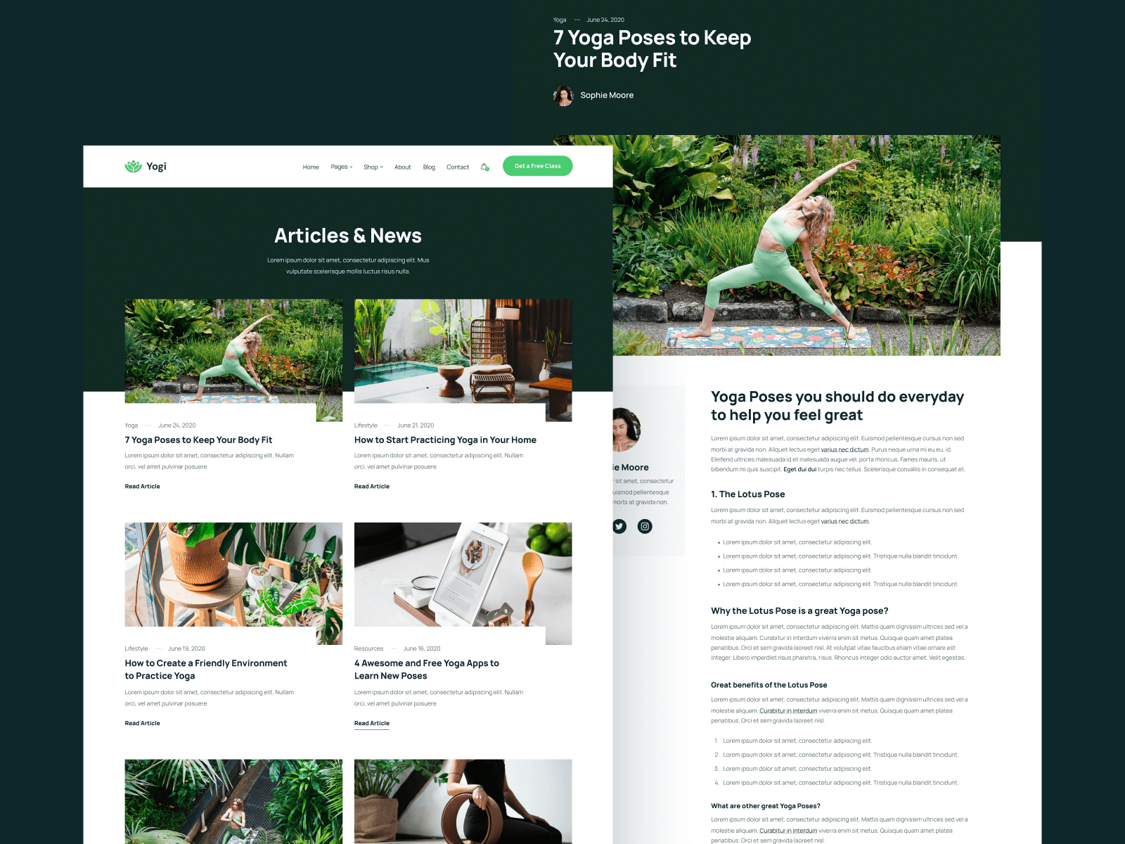Plantilla para Webflow de Yoga