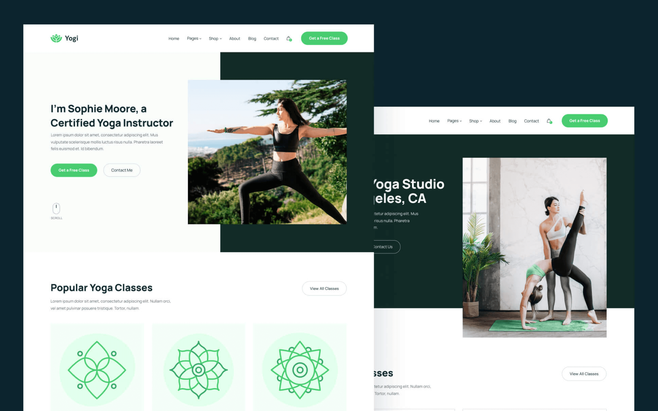Plantilla de Yoga para Webflow