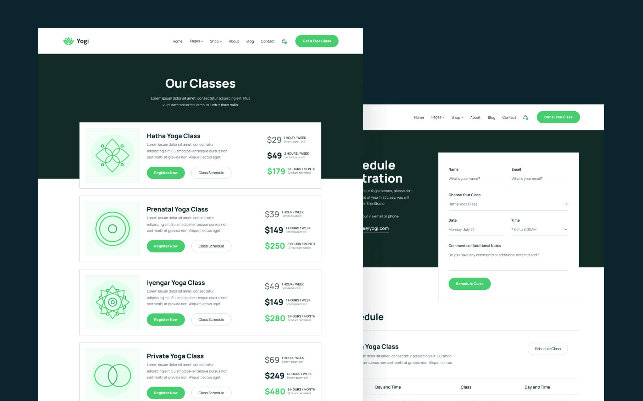 Yogi Template para Webflow