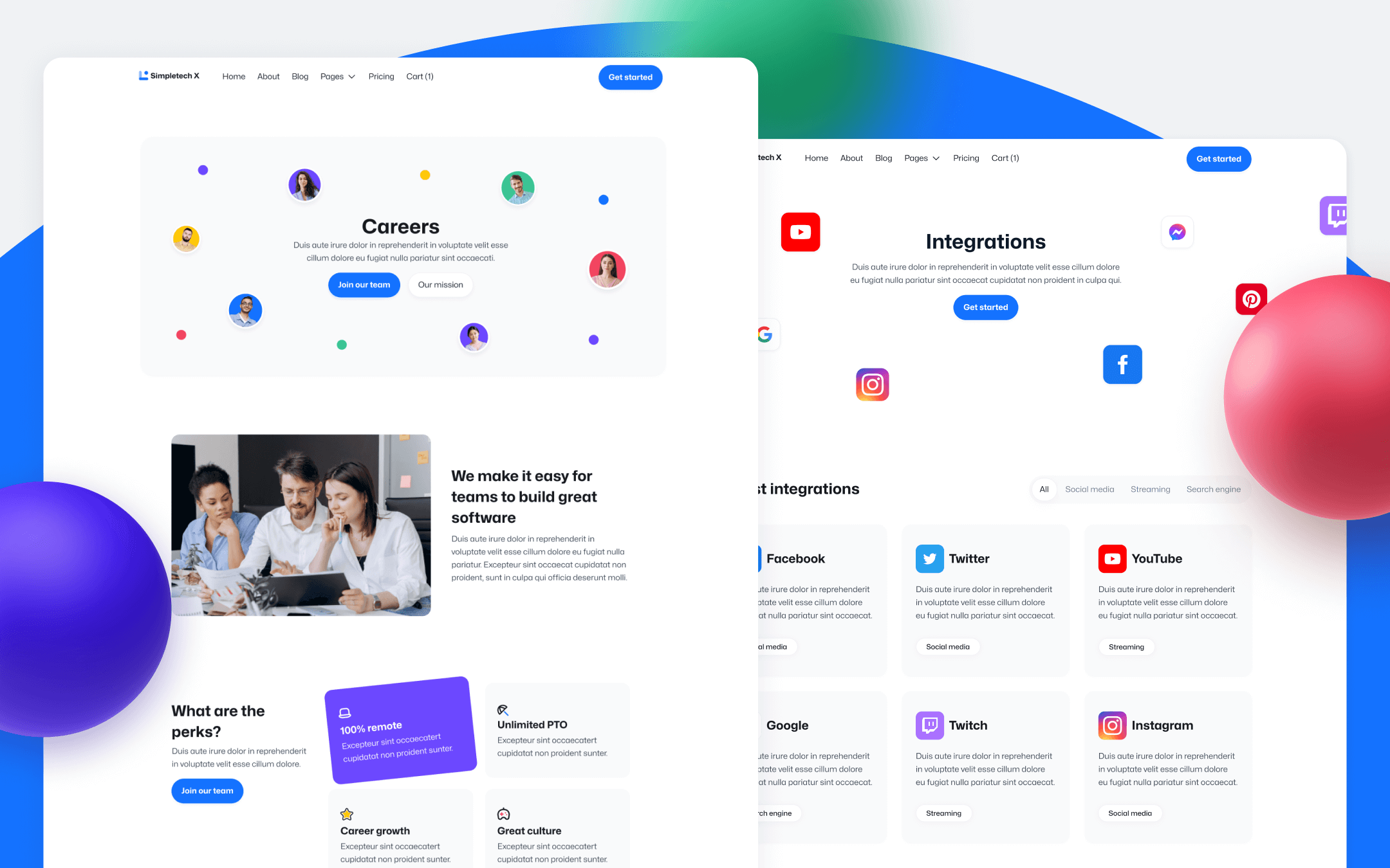 Simpletech X Template para Webflow