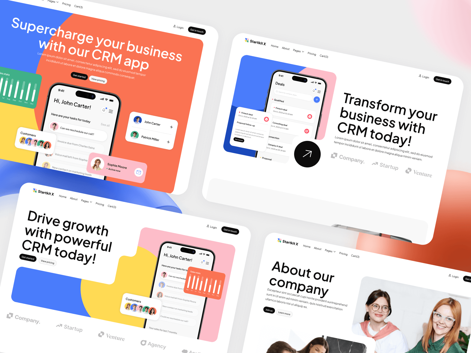 Plantilla para Webflow de Startup Colorida