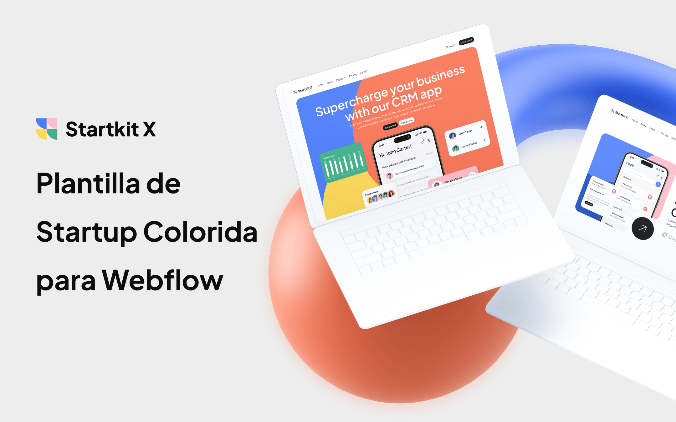 Plantilla de Startup Colorida para Webflow