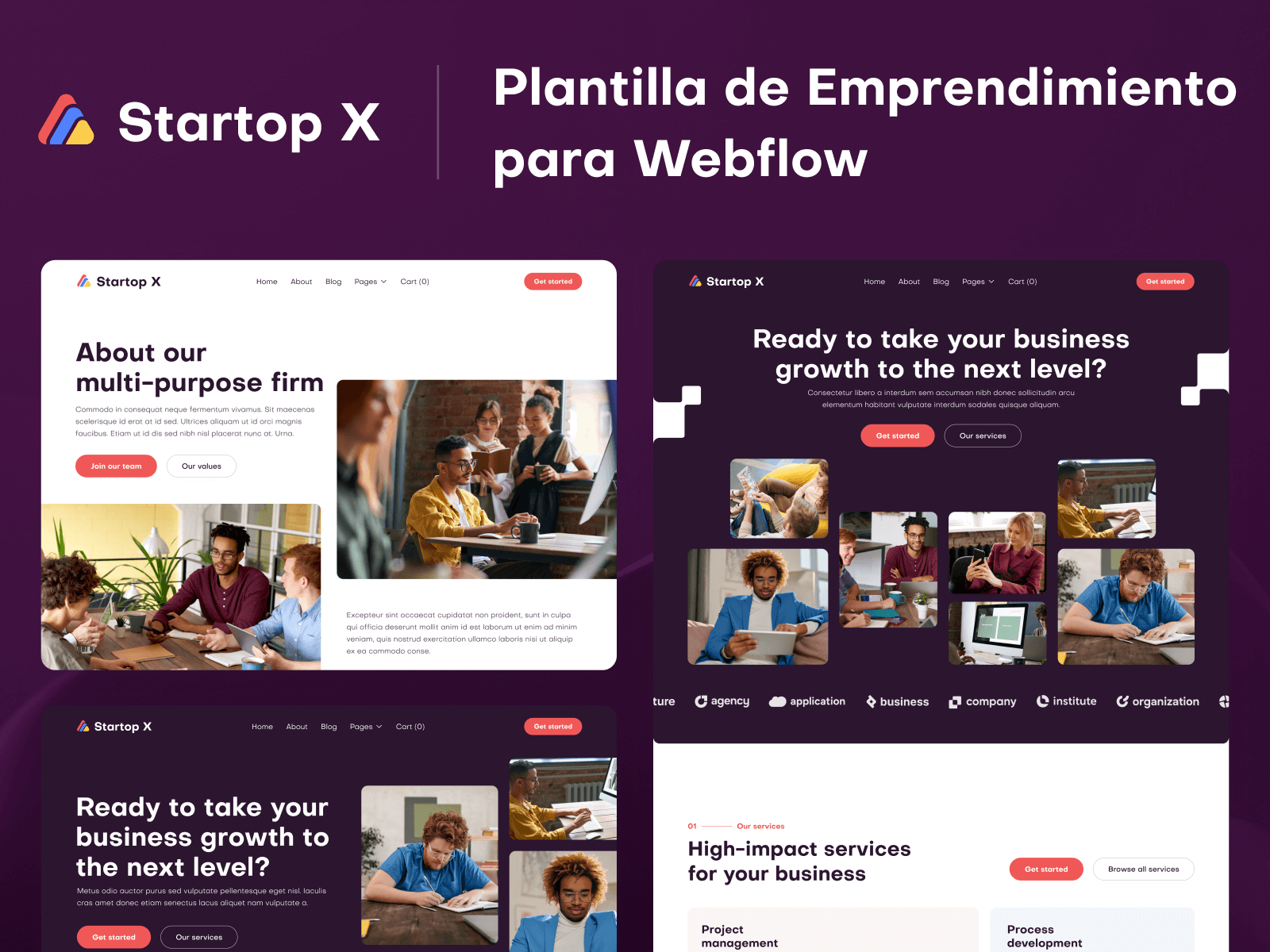 Plantilla de Emprendimiento para Webflow
