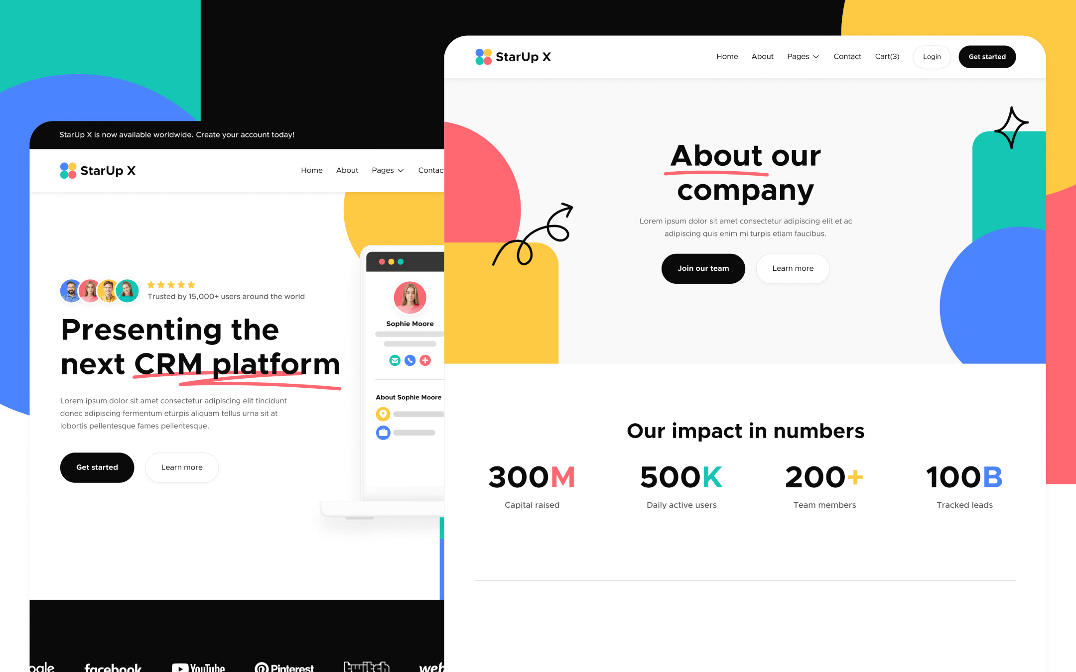 StarUp X Template para Webflow
