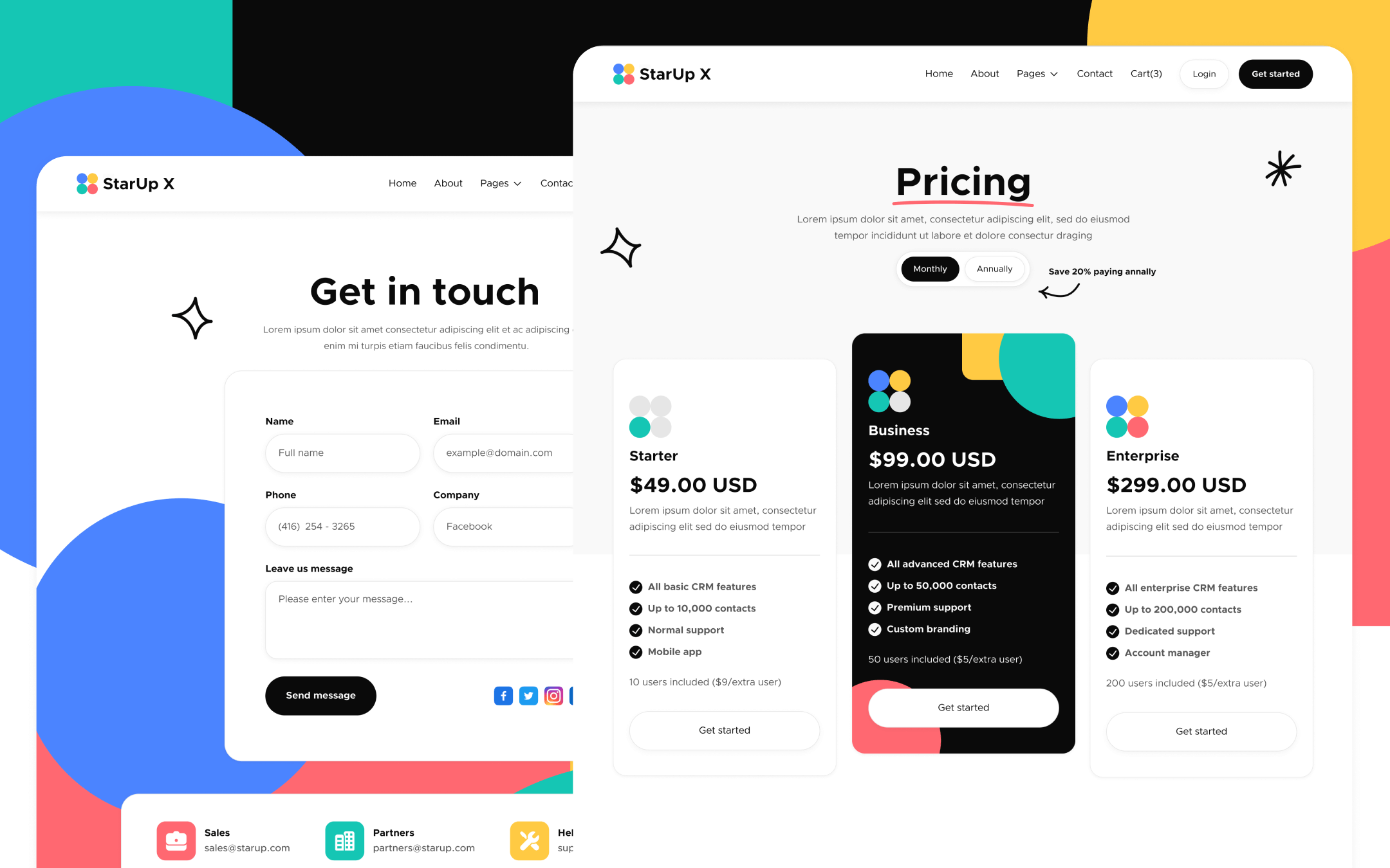 StarUp X Template para Webflow