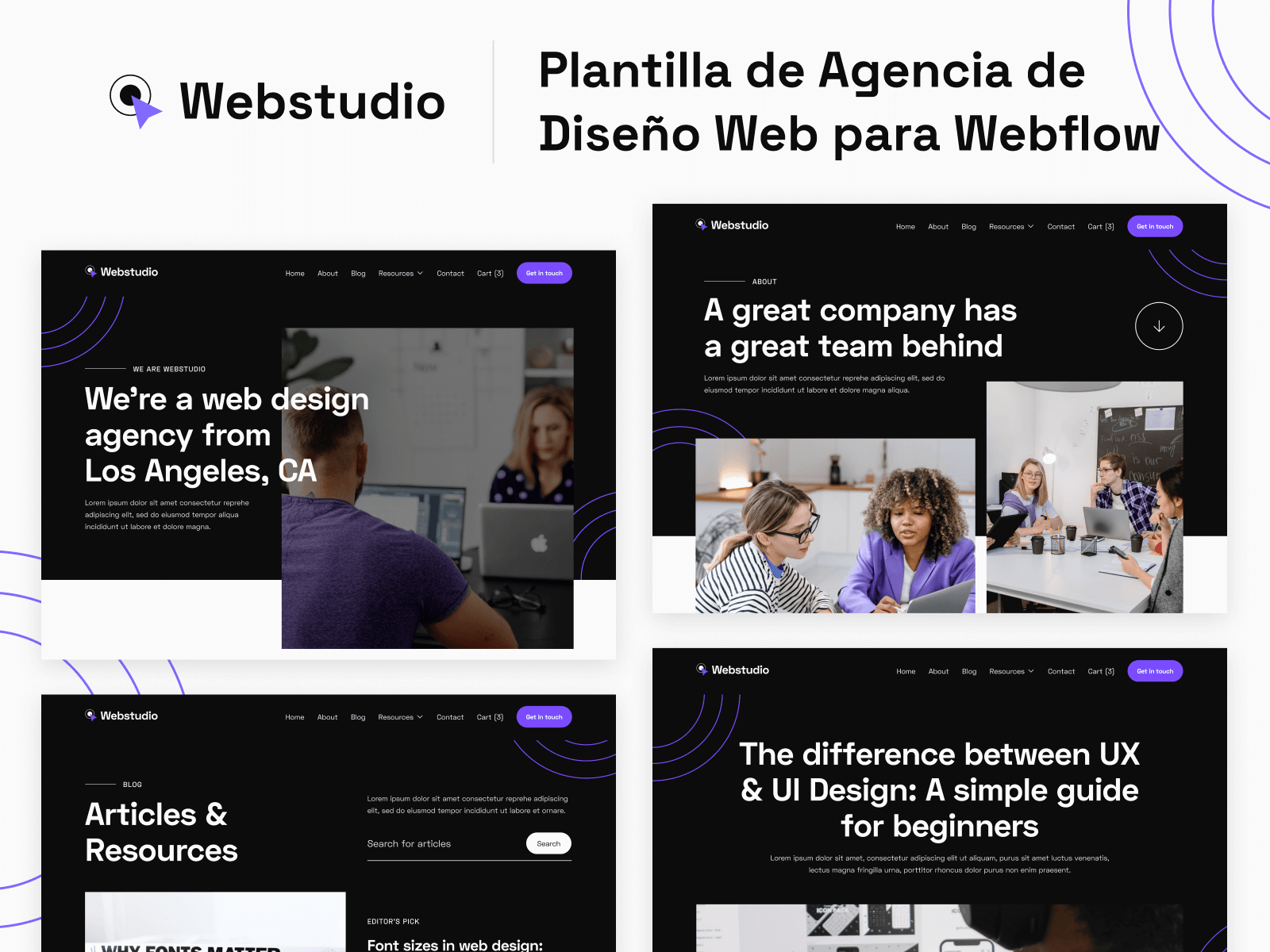 Plantilla de Agencia de Diseño Web para Webflow